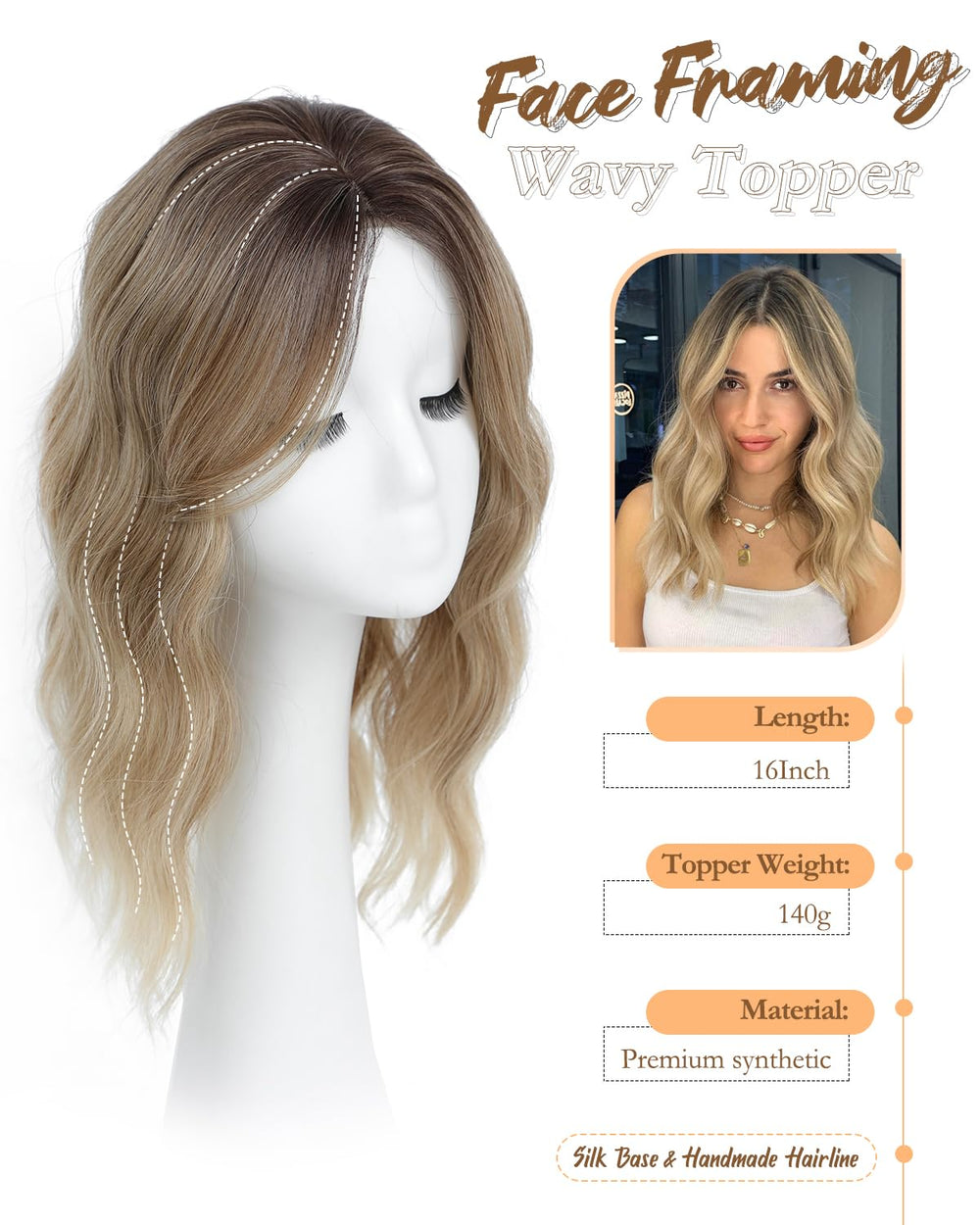 Paneway clip-in topper with anti-slip clips for secure daily wear.