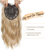 Paneway Ombre Dark Root to Blonde topper on model for fuller daytime hairstyle