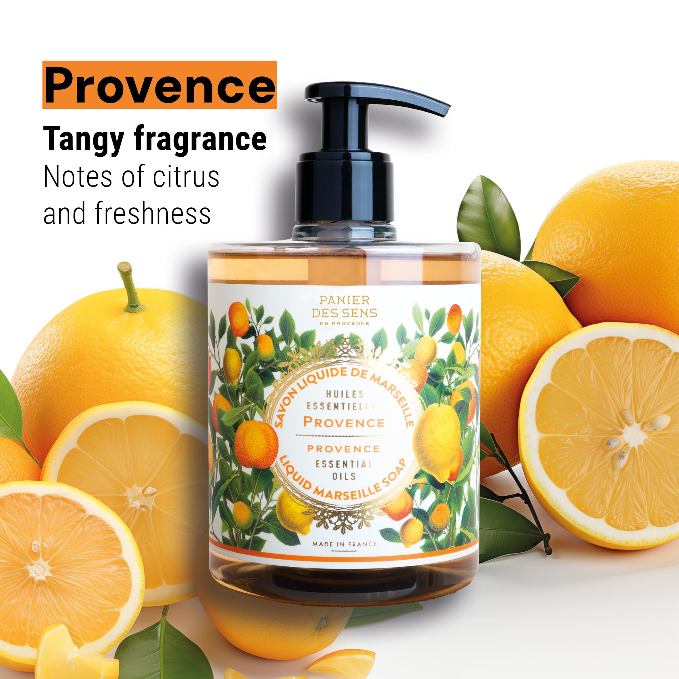 Panier des Sens hand soap foam close up showing creamy lather and gentle cleansing.