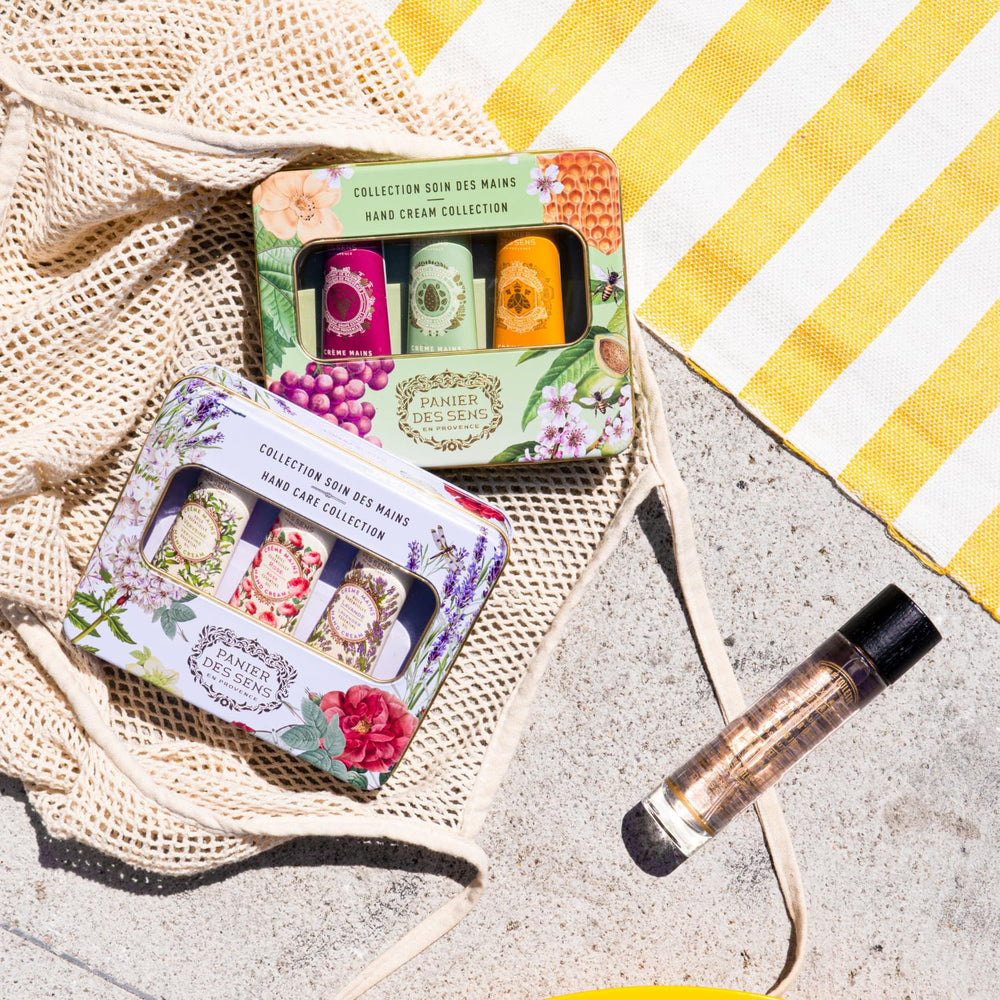 Panier des Sens mini hand cream set lavender cream, soothing scent for relaxation.