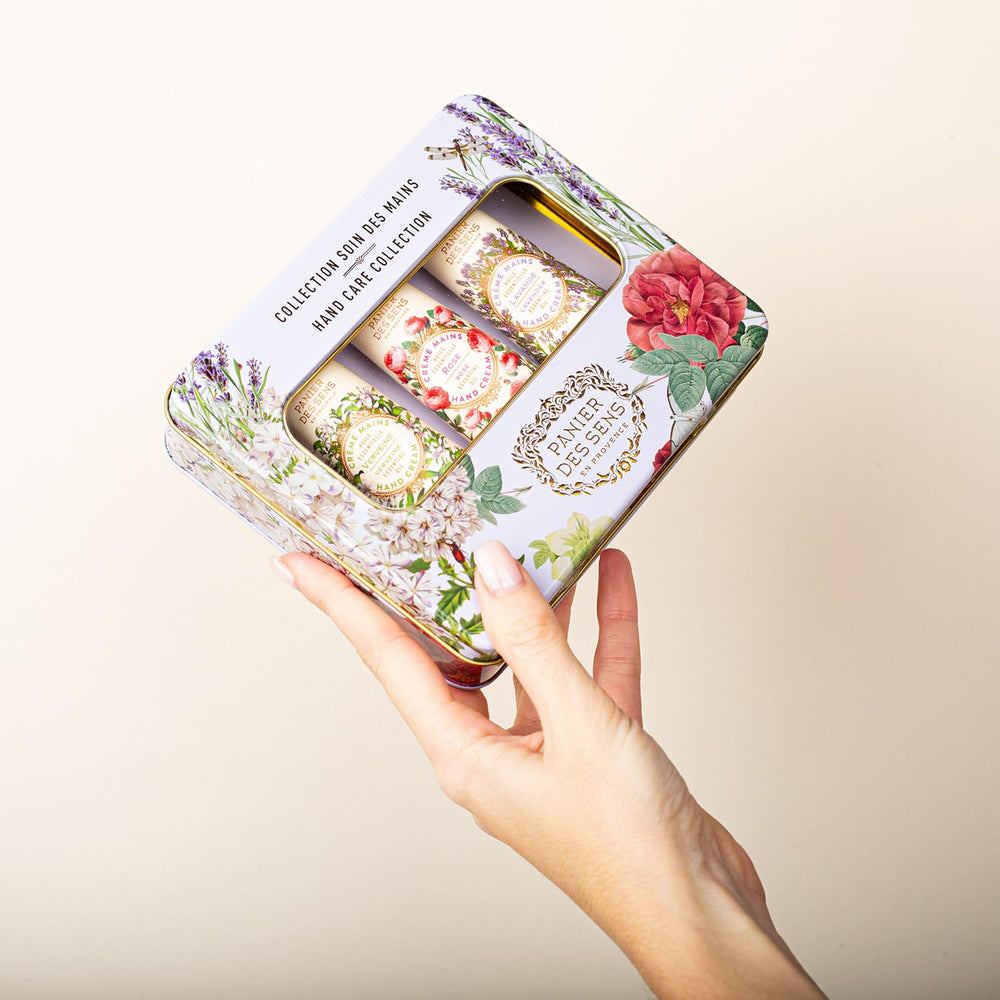 Panier des Sens mini hand cream set verbena cream, fresh lemony fragrance for travel.