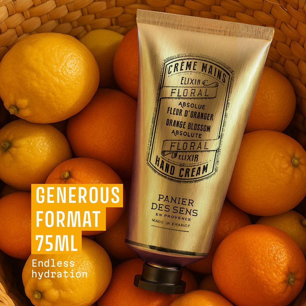 Panier des Sens Orange Blossom Hand Cream fragrance evokes citrus and floral aroma