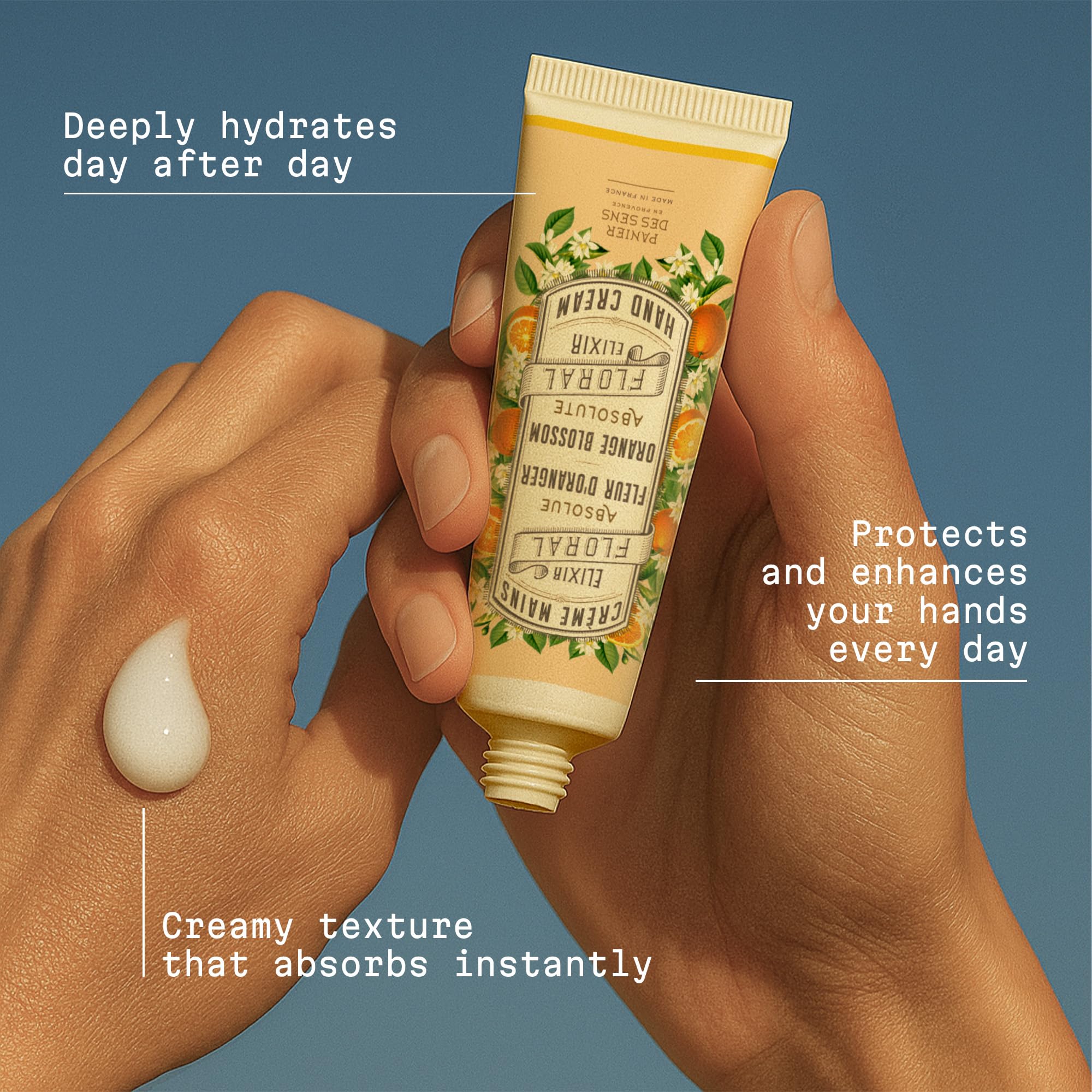 Panier des Sens mini hand cream application demonstrates quick, soothing touch