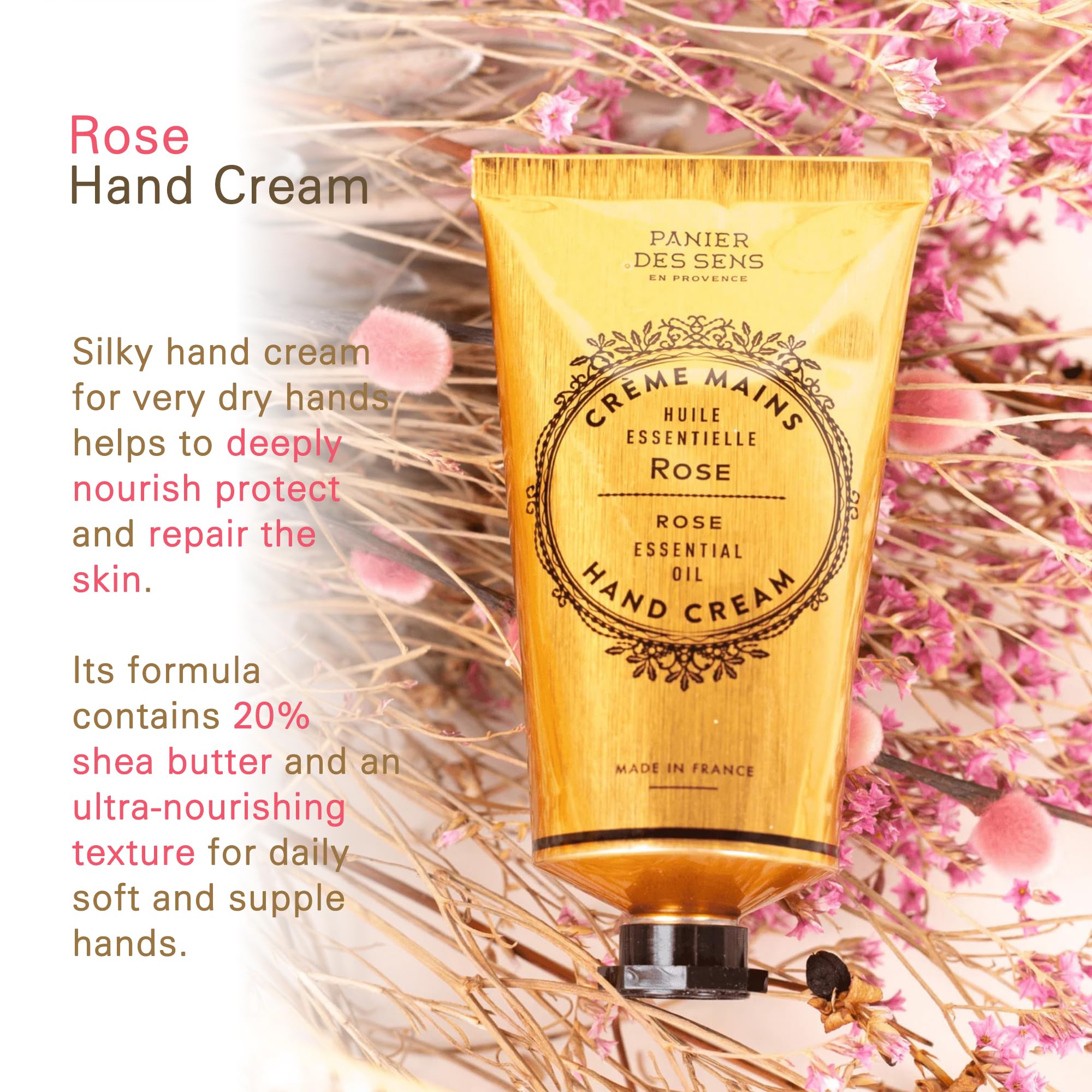 Panier des Sens Rose Hand Cream application on hands