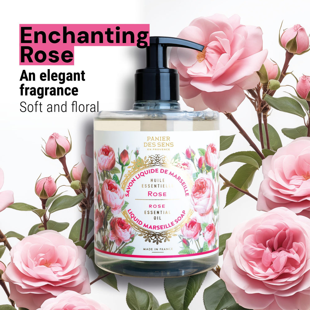 Panier des Sens Rose hand soap bottle foaming action ideal for everyday hand washing