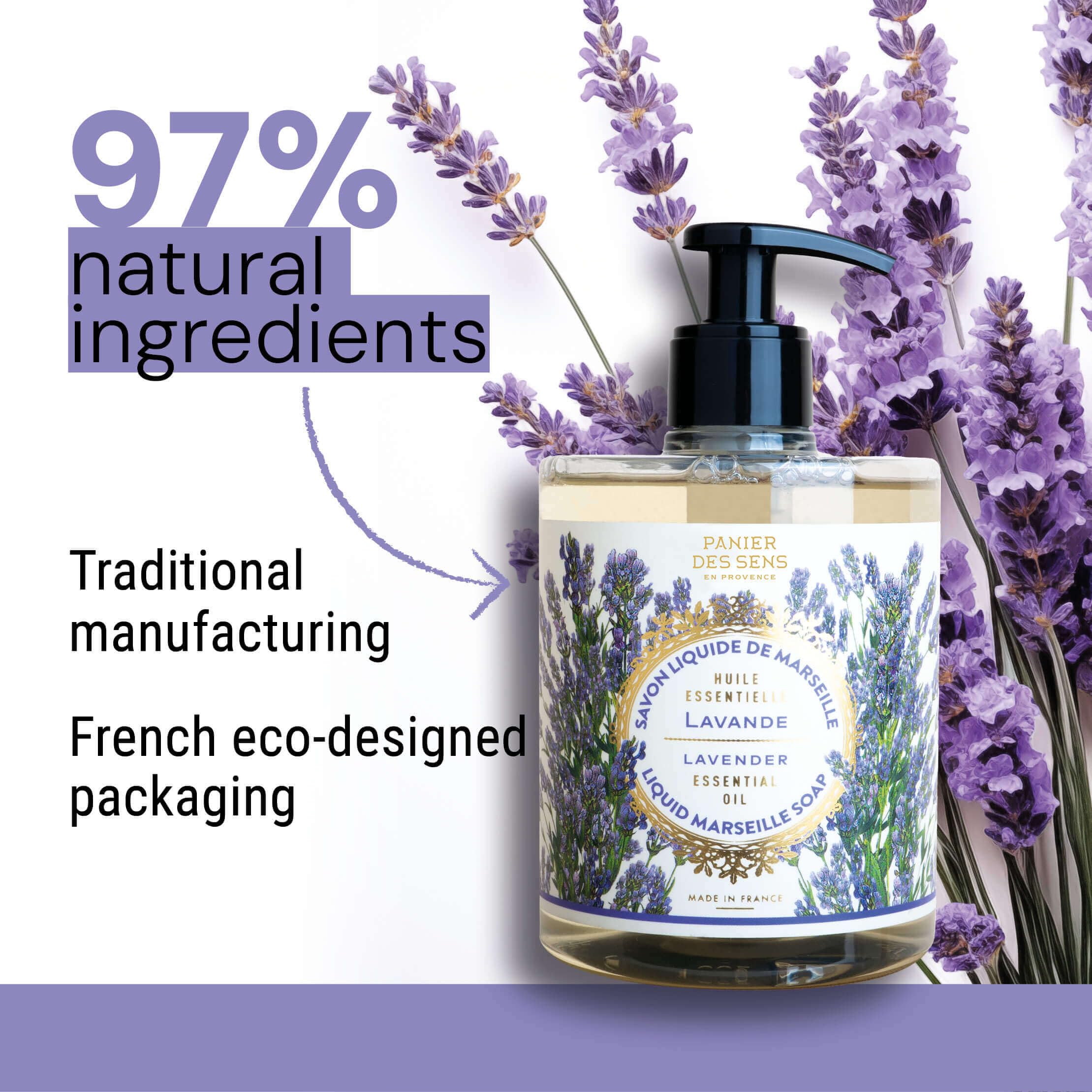 Panier des Sens Savon de Marseille-inspired liquid soap in refillable packaging