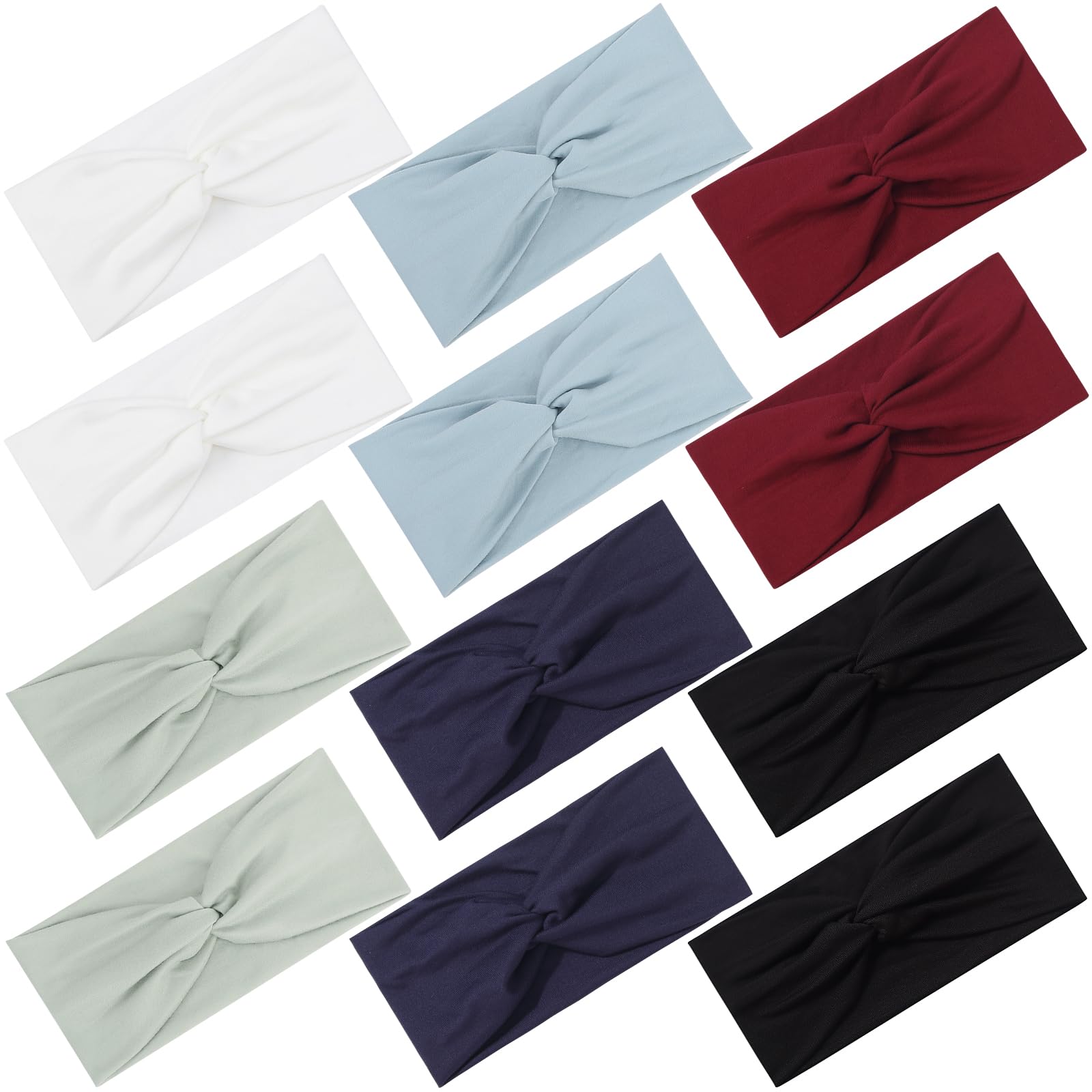 Panleding 12-pcs headbands closeup showing elastic fit for workouts