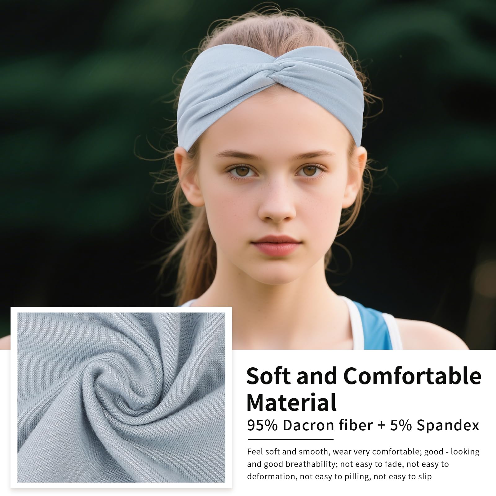 Panleding headbands for women during yoga with sweat-absorbent design