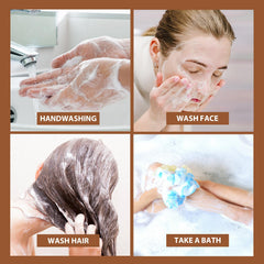 Panmall Fallopia Multiflora Shampoo Bar ingredients close-up emphasizes polygonum multiflorum and ginseng.