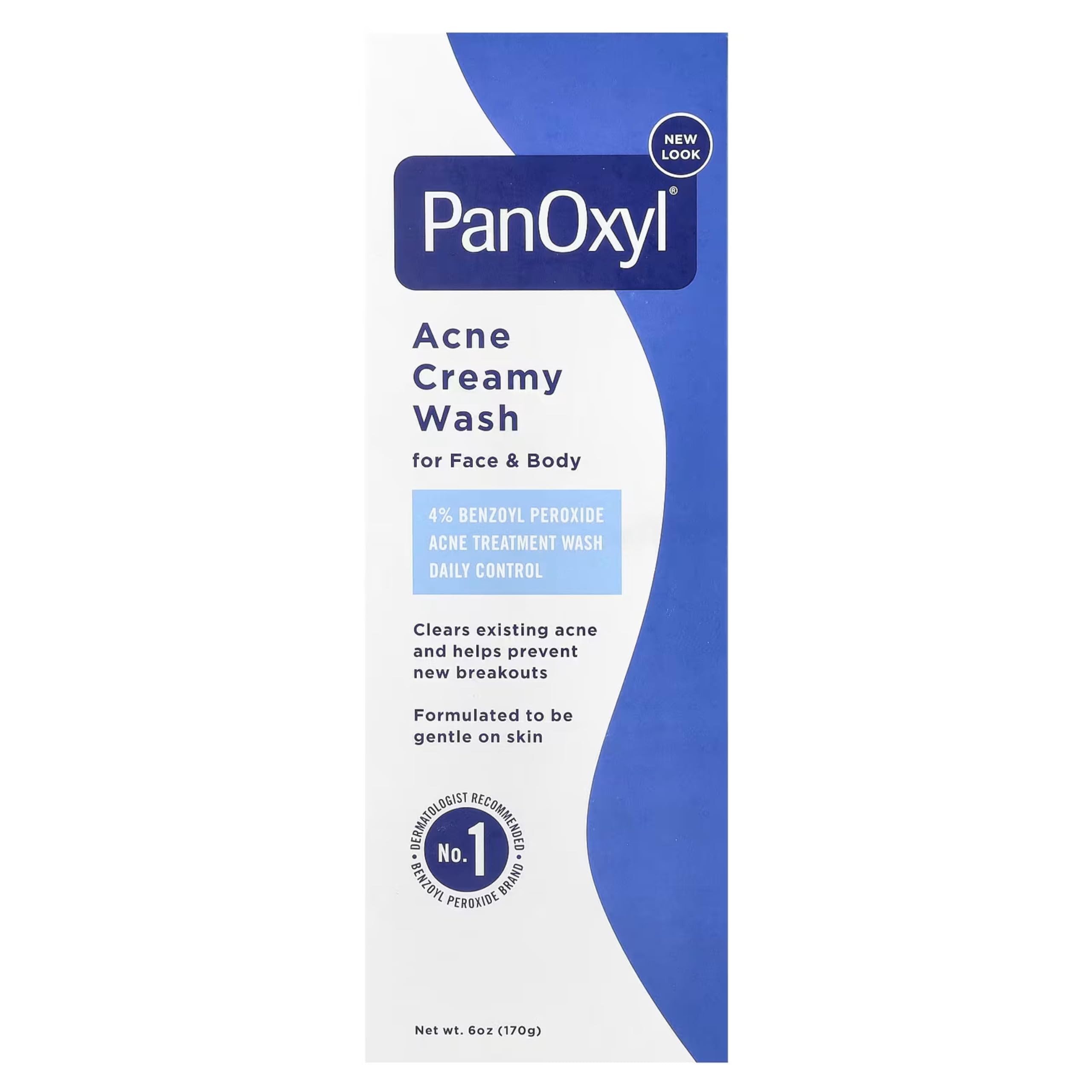PanOxyl Creamy Acne Wash 3-pack on shelf for extended skincare routine.