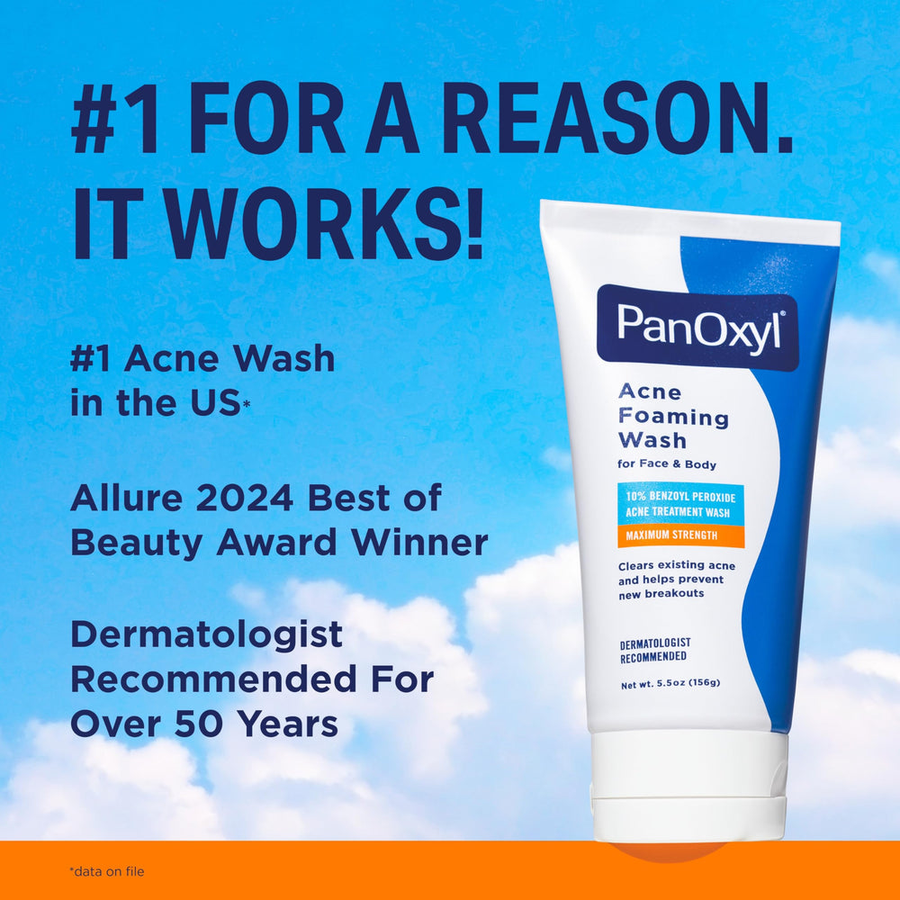 PanOxyl foamy lather on hand demonstrating cleansing and pore penetration