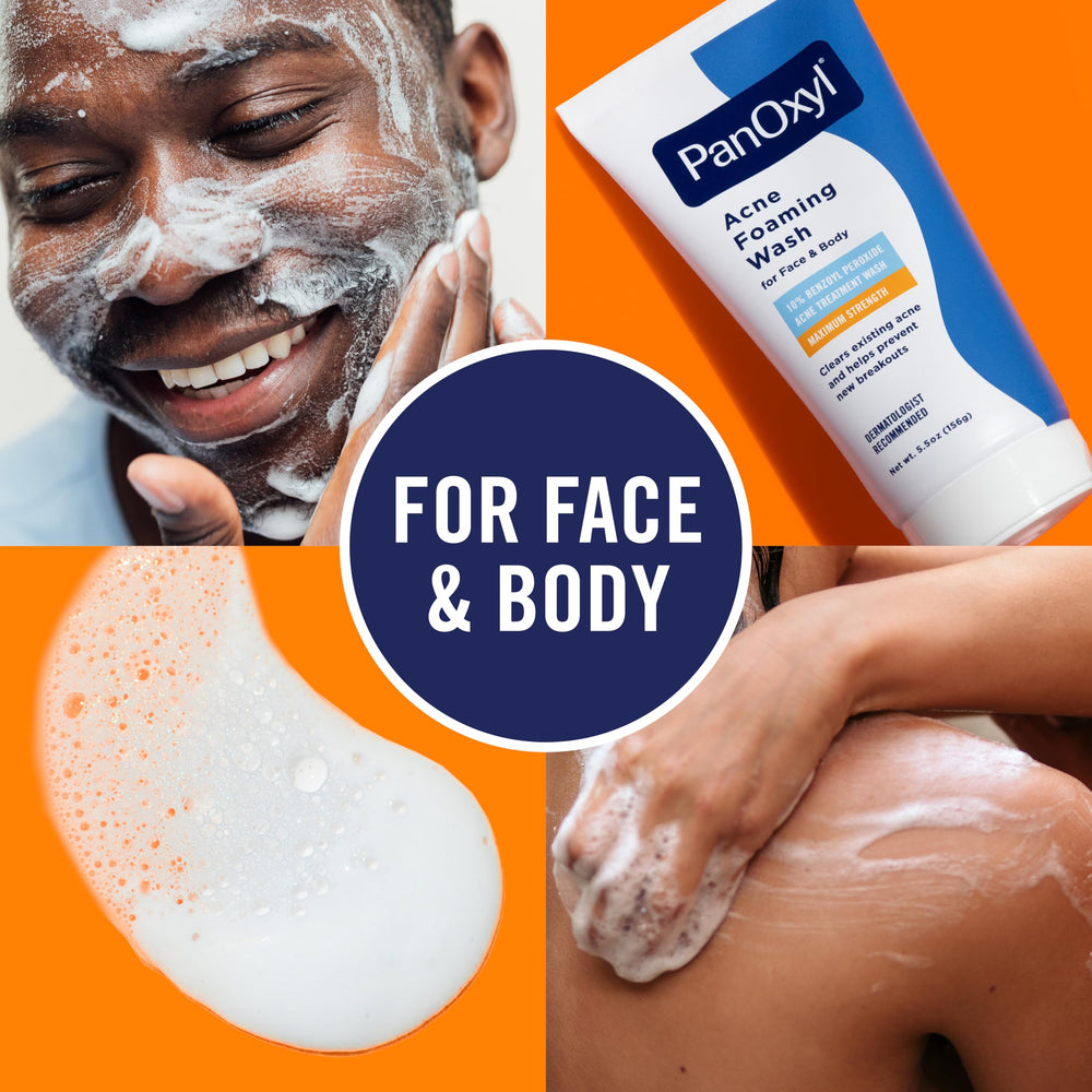 PanOxyl applied to back showing body acne treatment and coverage