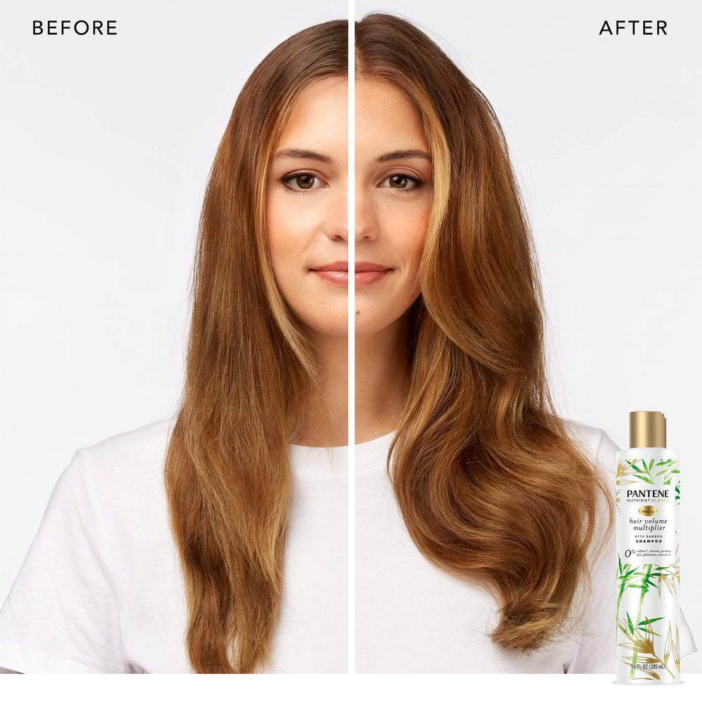 Pantene bamboo extract shampoo lather suggesting light, airy volume