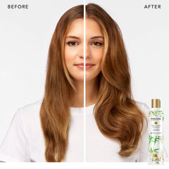 Pantene bamboo extract shampoo lather suggesting light, airy volume