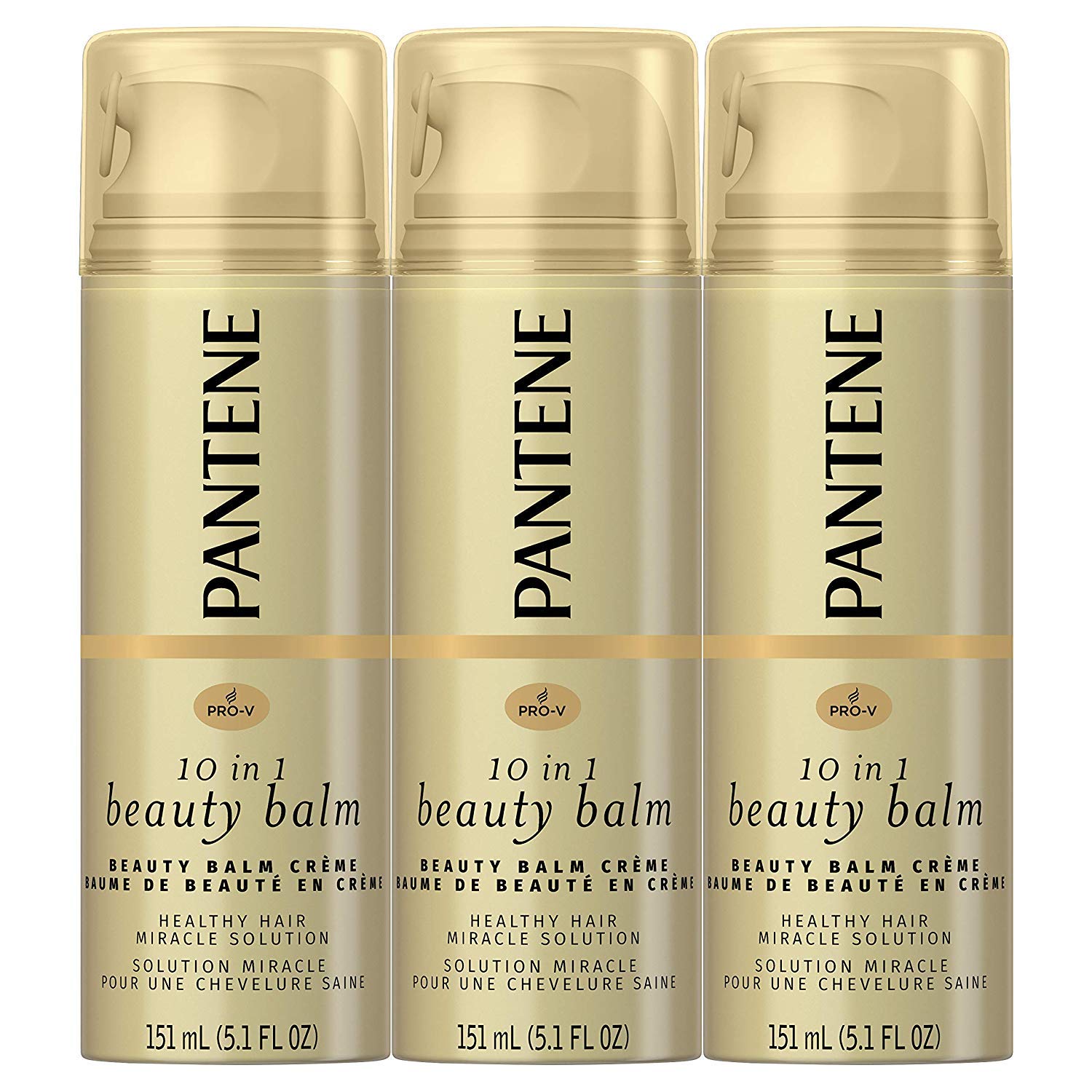 Pantene Beauty Balm on damp hair for smoothness, frizz control, and lightweight shine.