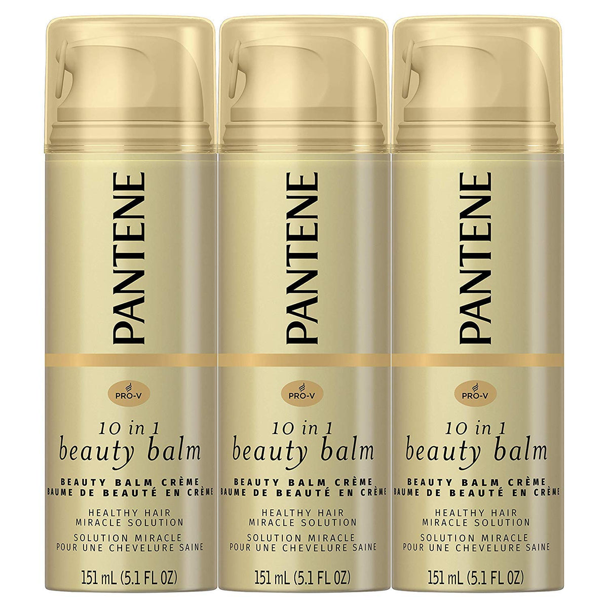 Pantene Beauty Balm on damp hair for smoothness, frizz control, and lightweight shine.