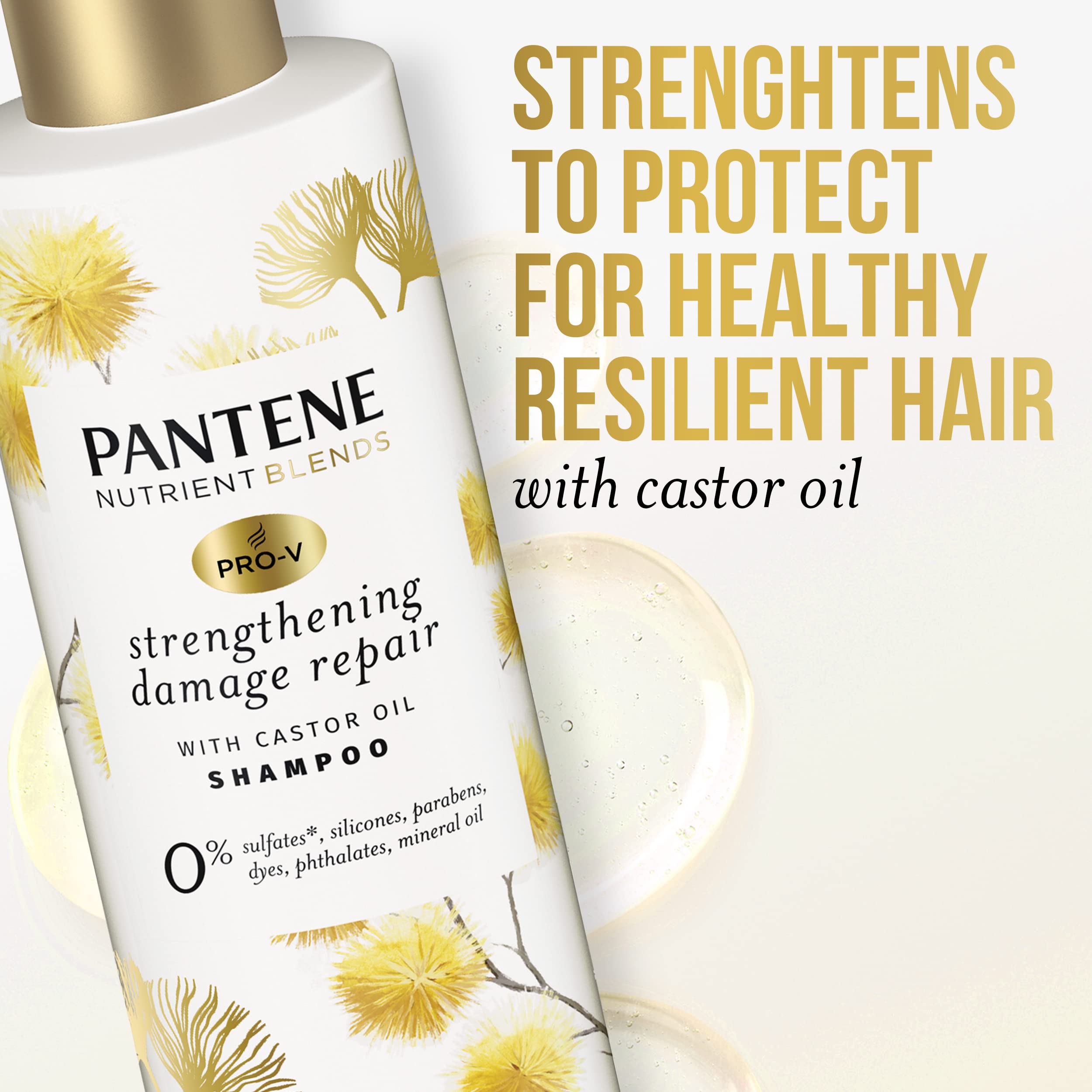 Pantene color-safe shampoo packaging indicating free-from sulfates and silicones