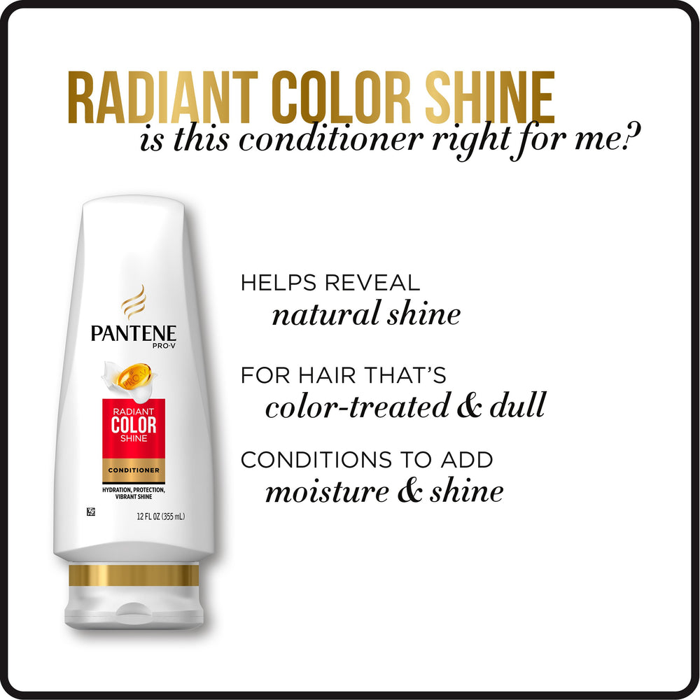 Pantene Color-treated hair with Radiant Color Shine close up shows shine