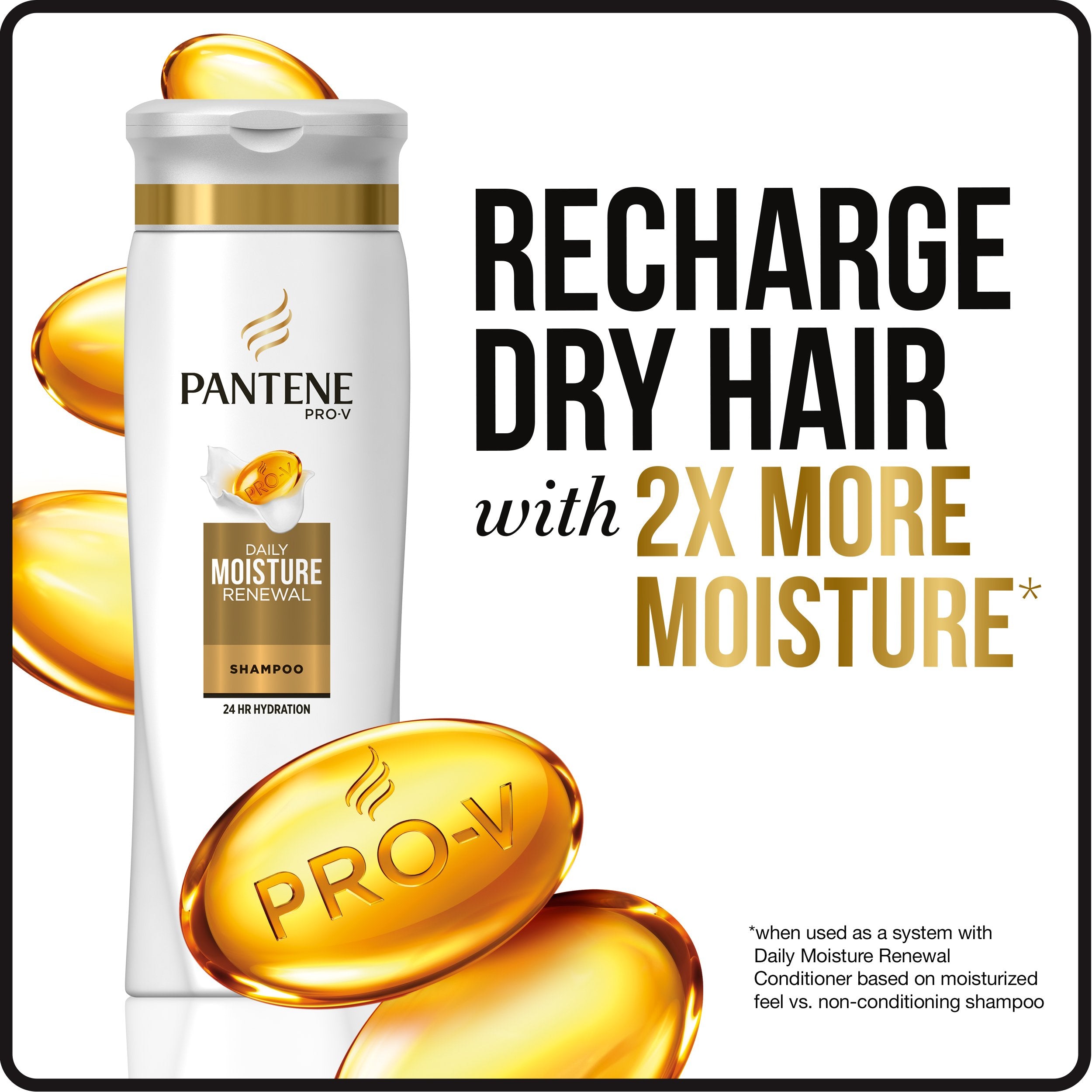 Pantene conditioner glossy strands close-up illustrating hydration and shine.