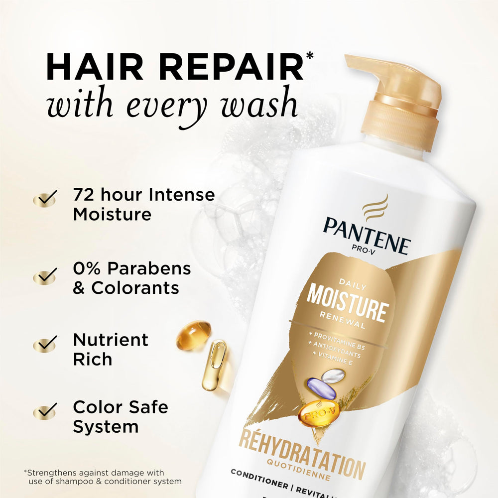 Pantene conditioner pump close-up showing smooth dispensing for control