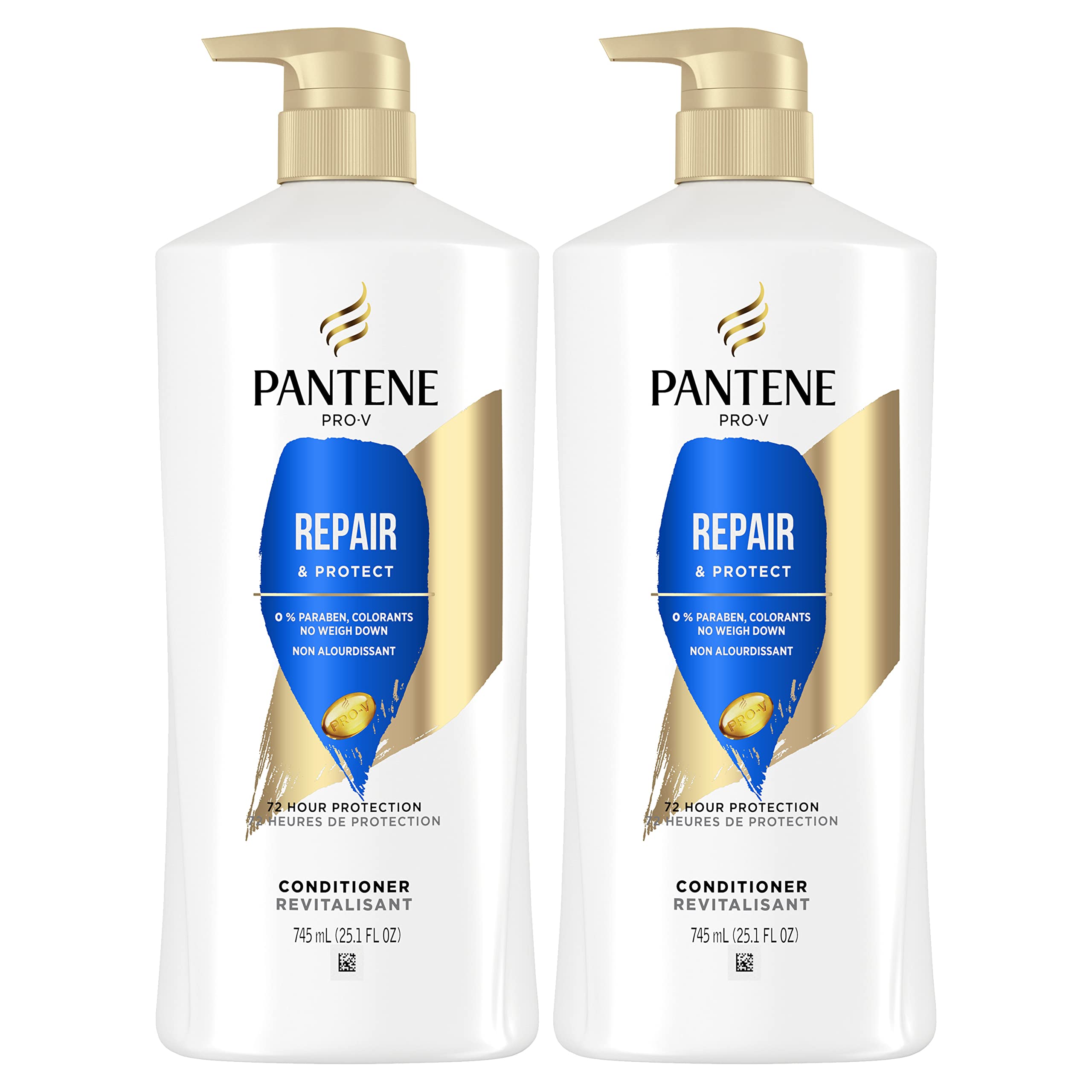 Pantene Conditioner Twin Pack front view with two bottles delivering color-safe hydration.