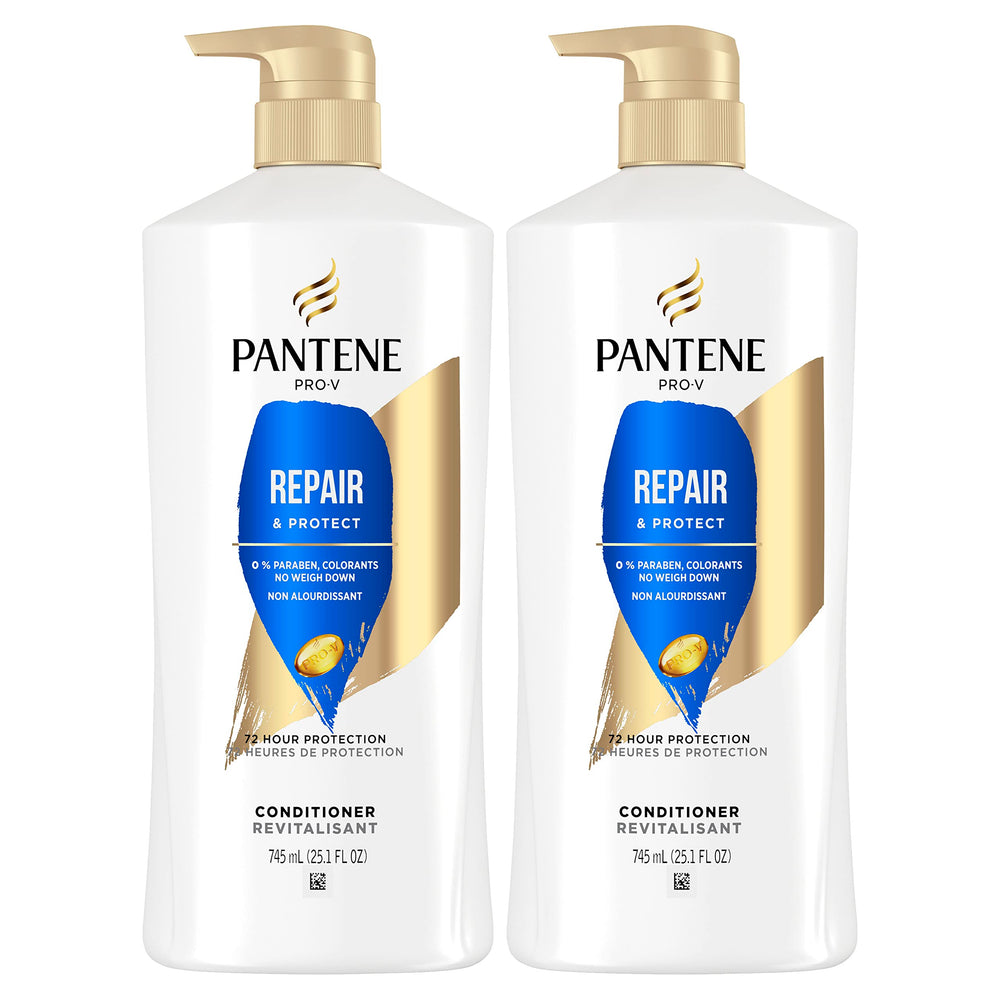 Pantene Conditioner Twin Pack front view with two bottles delivering color-safe hydration.