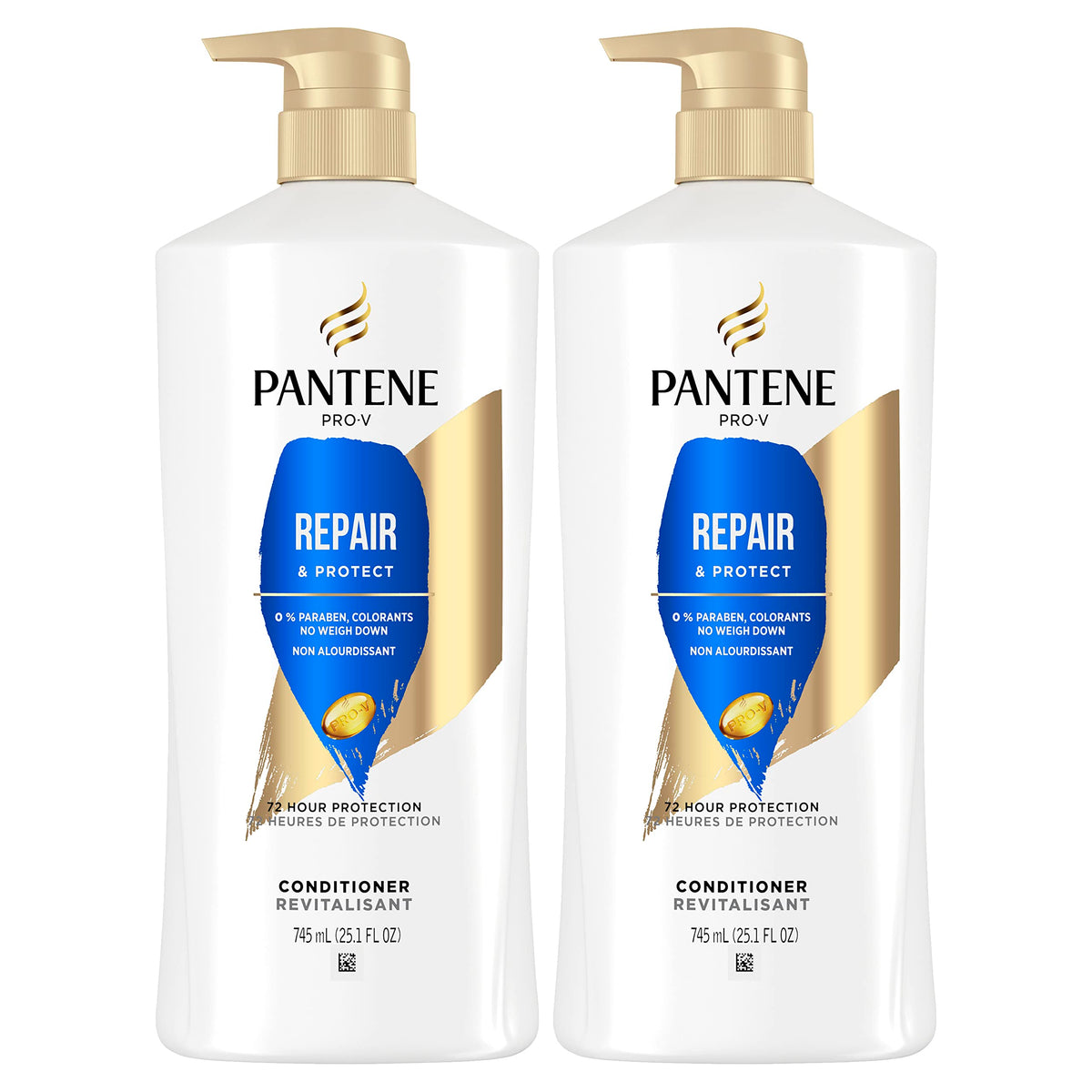 Pantene Conditioner Twin Pack front view with two bottles delivering color-safe hydration.