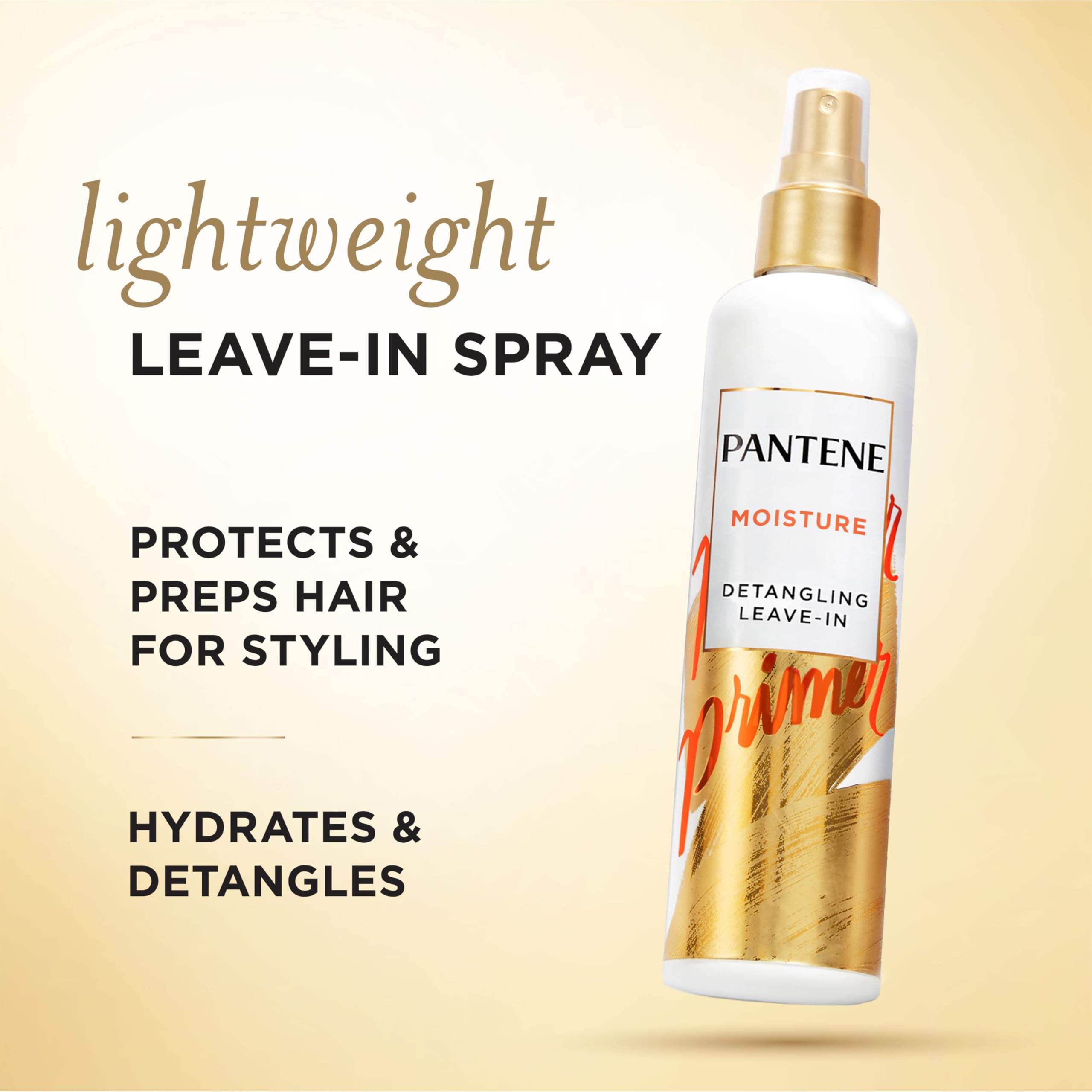 Pantene Conditioning Detangler Spray mist on damp hair for smooth detangling.