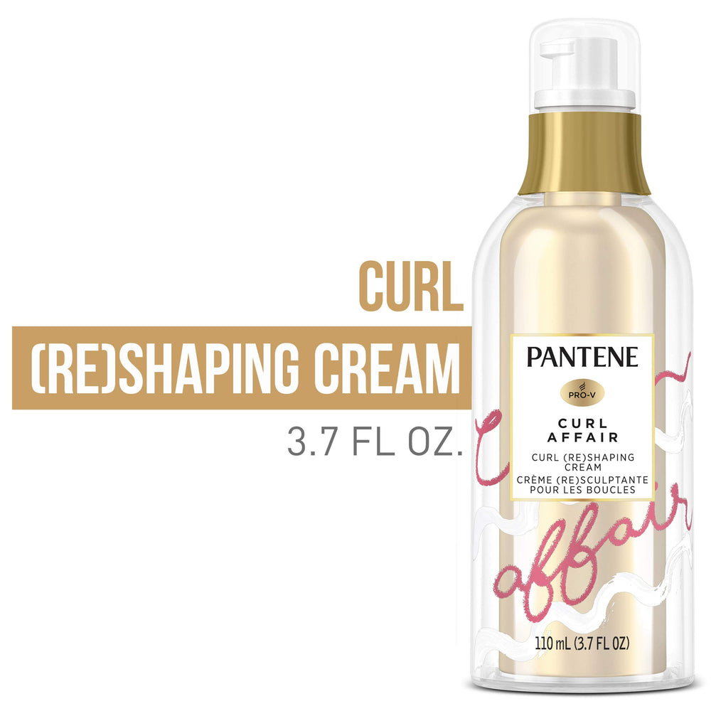 Pantene Curl Affair cream frizz-control close-up shows smooth, controlled curls
