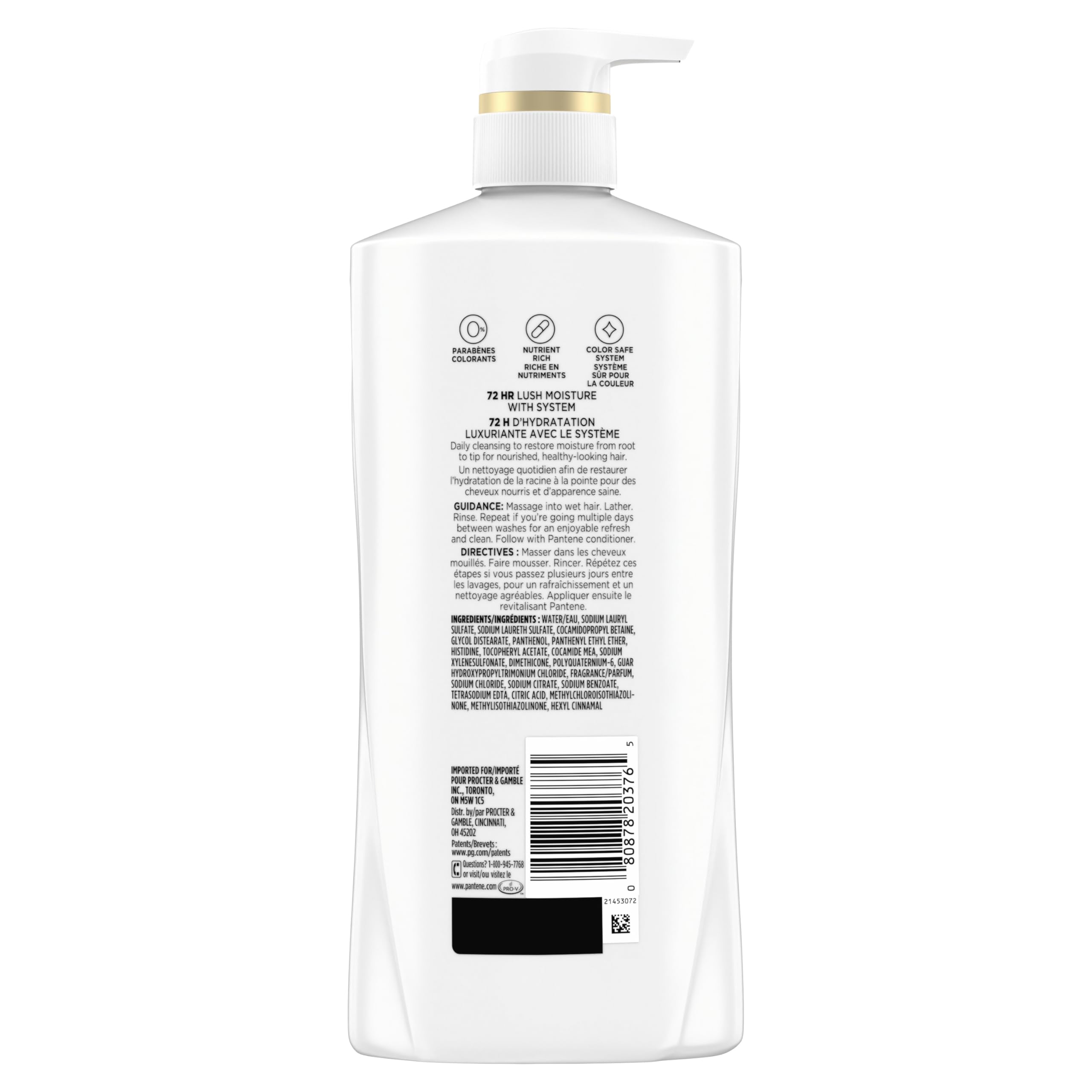 Pantene on curly hair showing brand and enhanced curl definition benefit