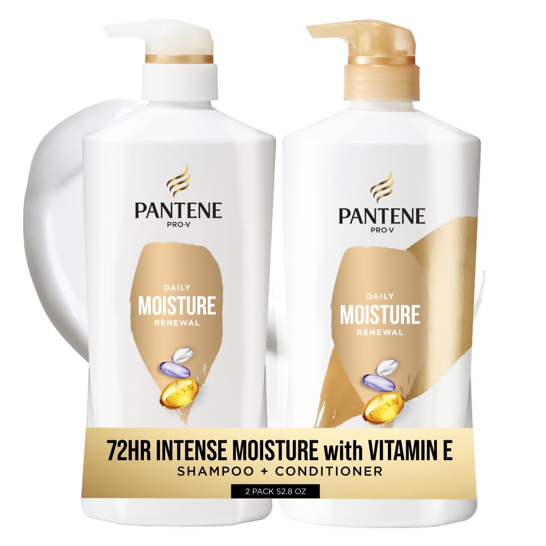 Pantene twin-pack front packaging showing pumps and brand for easy use