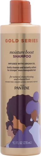 Pantene Gold Series Boost champú, gotas de argán para brillo y nutrición.