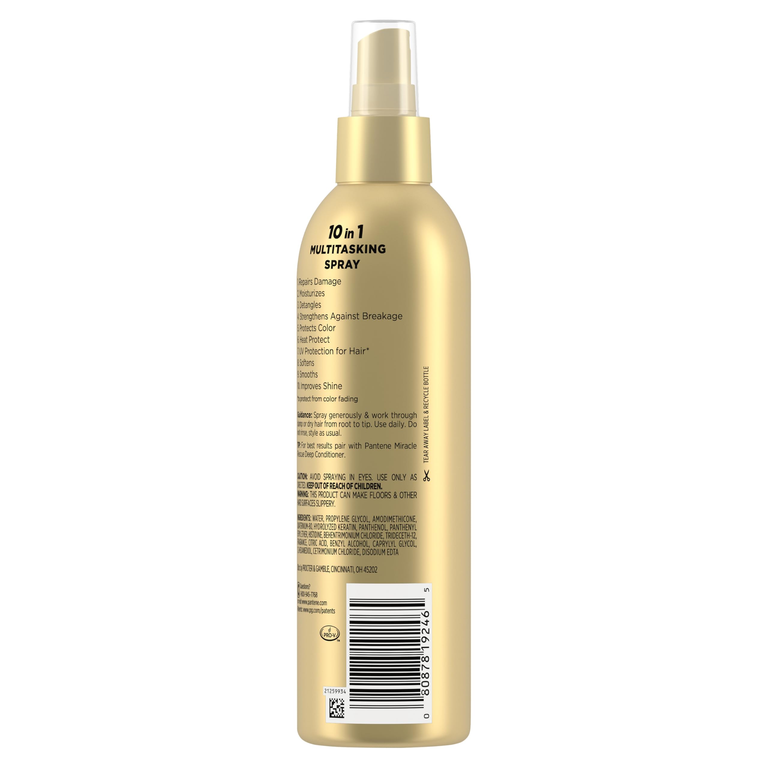 Pantene Miracle Rescue bottle shown in hand for daily use.
