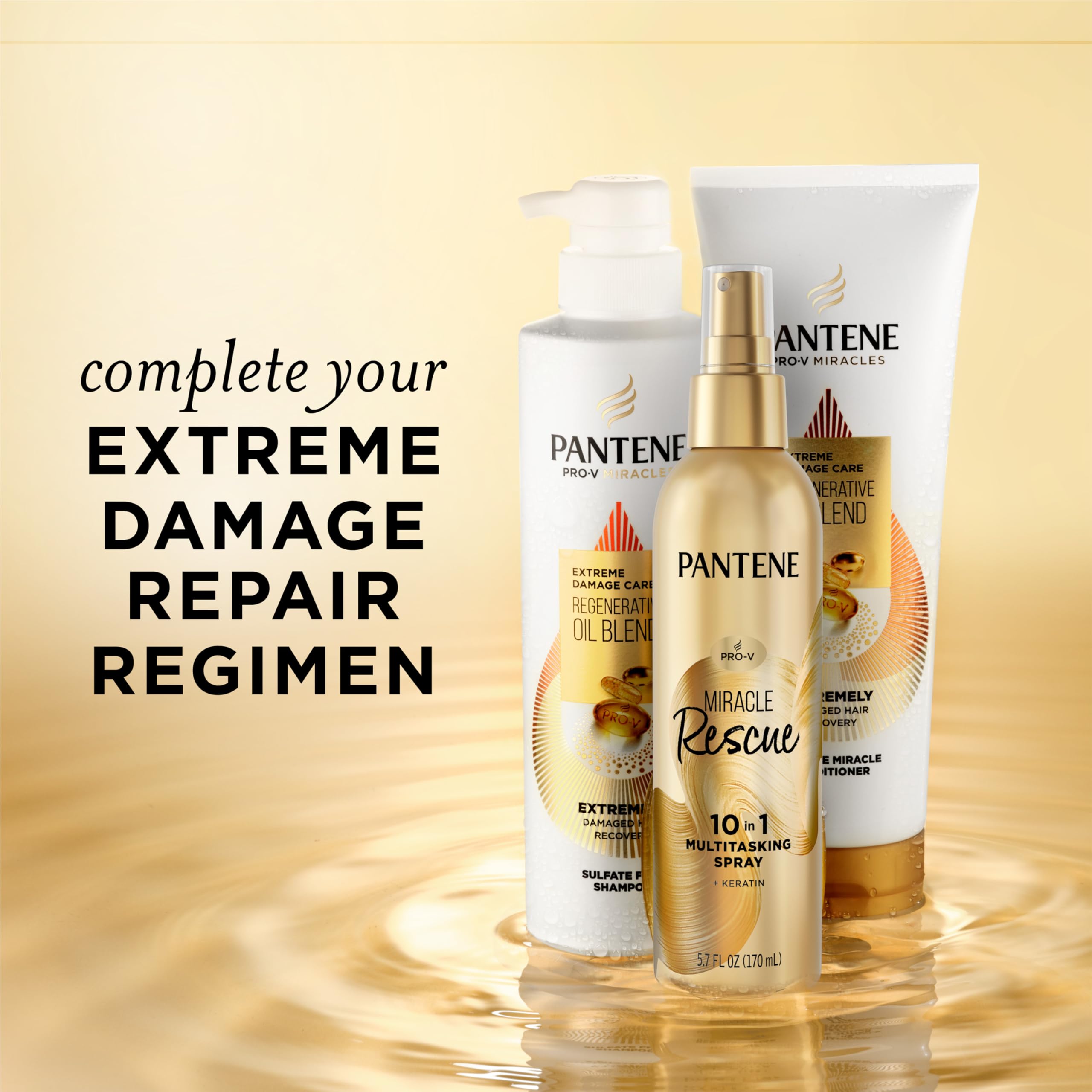 Pantene Miracle Rescue protects color while softening and strengthening hair.