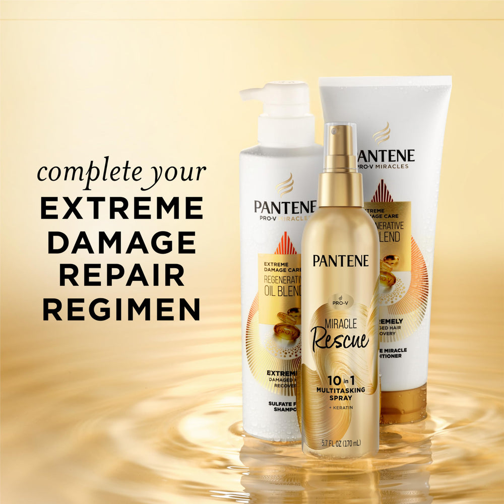 Pantene Miracle Rescue protects color while softening and strengthening hair.
