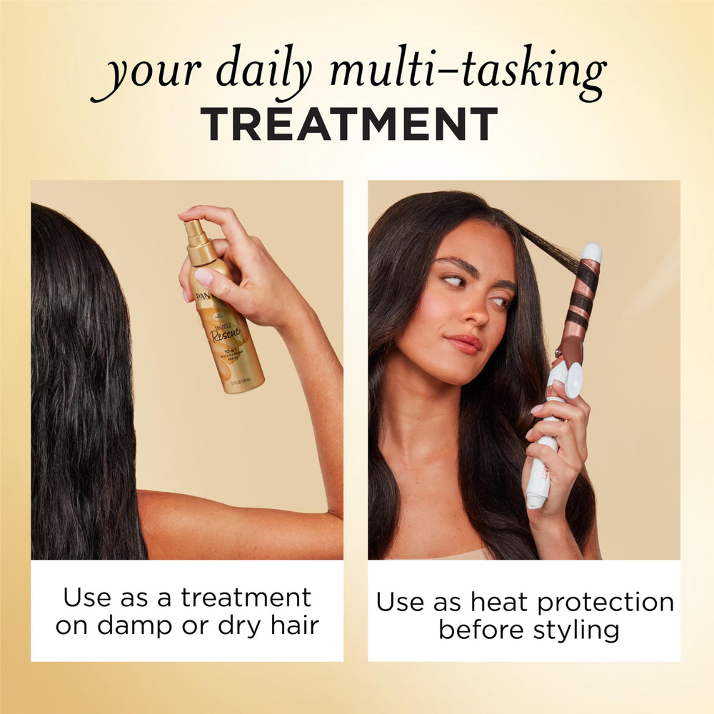 Pantene Miracle Rescue adds shine and smooths frizz for a polished look.