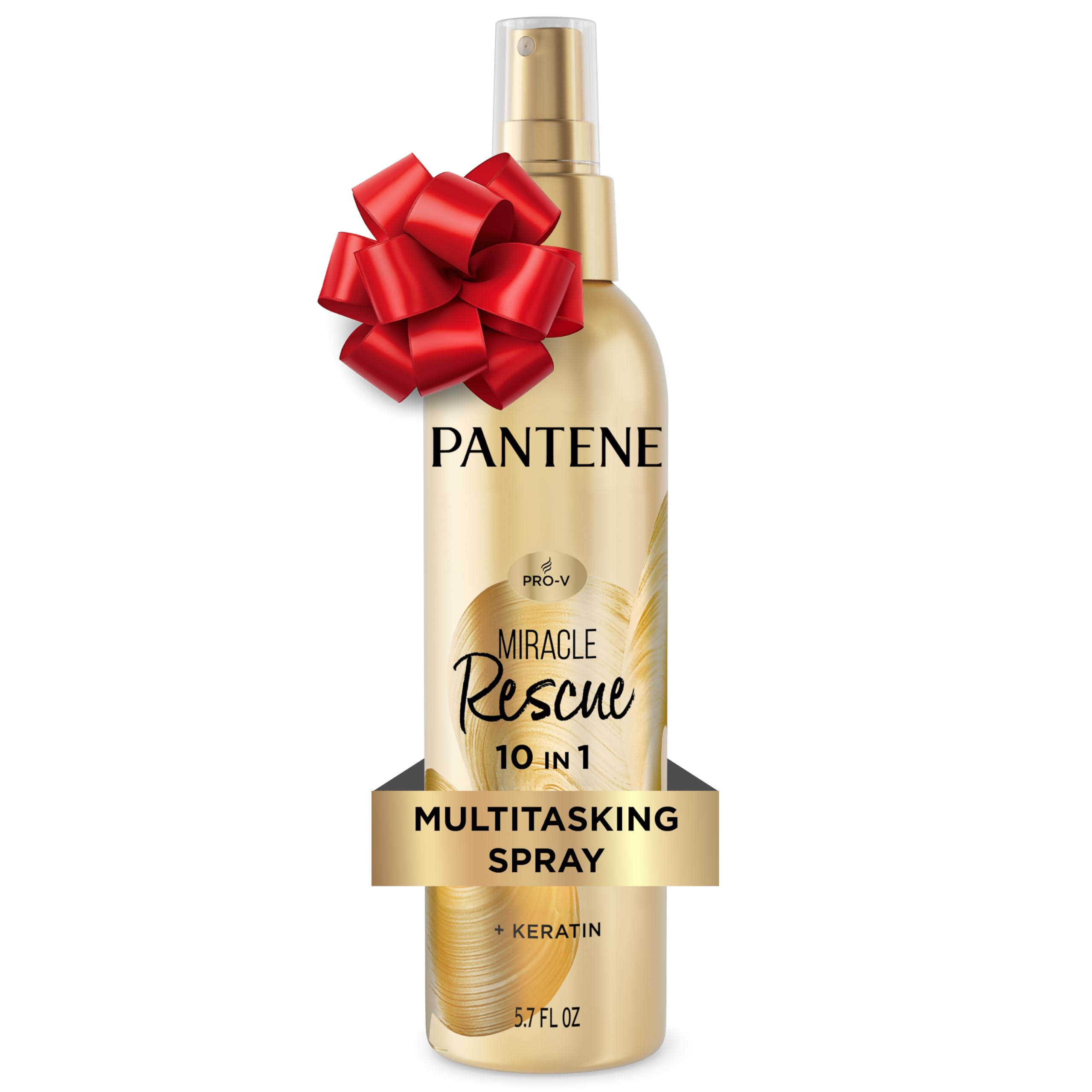 Pantene Miracle Rescue spray bottle ready to detangle and protect hair with 10-in-1 benefits.