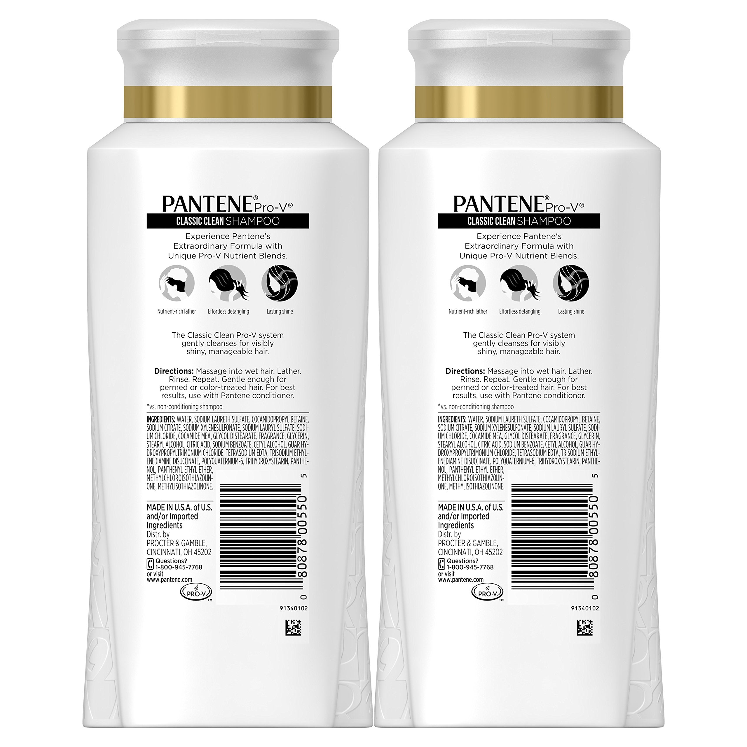 Pantene Pro-V Classic Clean shampoo lather close-up showing gentle cleansing.