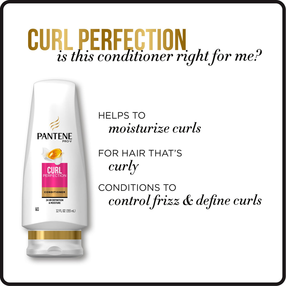 Pantene Pro-V Curl Perfection conditioner with moisture balance for a healthy-looking shine.