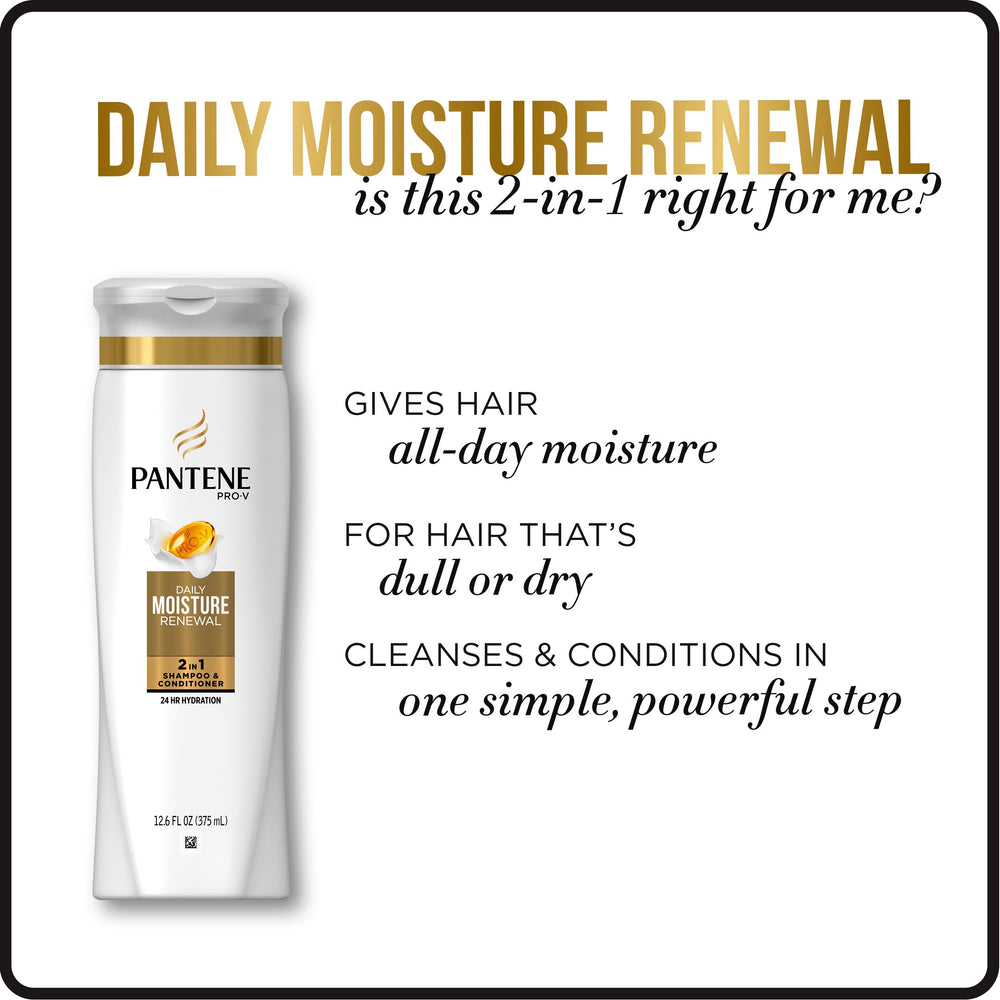 Pantene Pro-V Daily Moisture Renewal soft, shiny hair result after use.