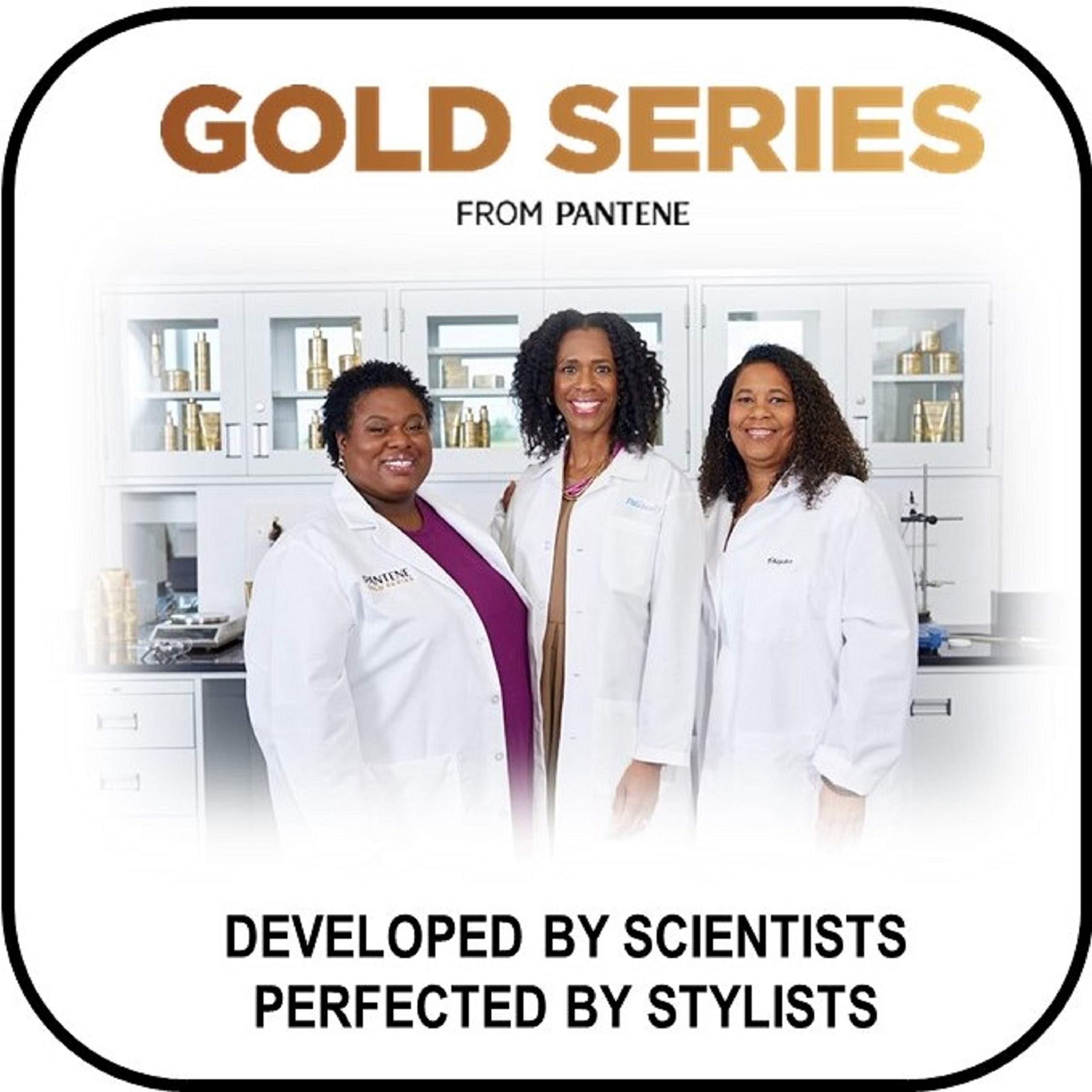 Pantene Pro-V Gold Series packaging on display signals premium moisture care.