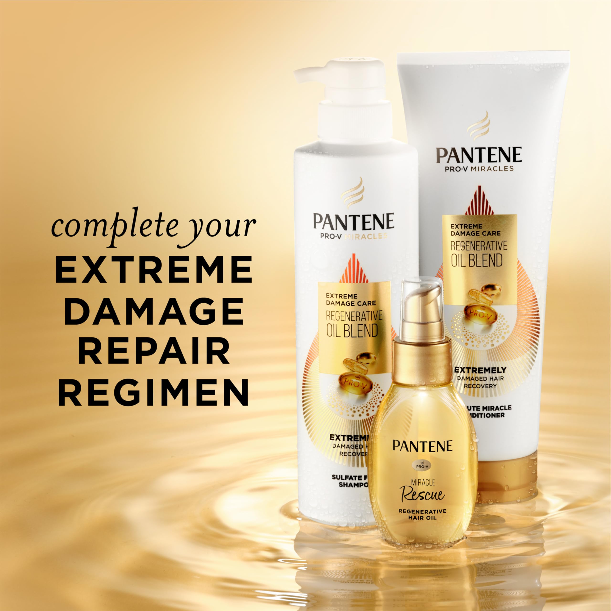 Pantene Pro-V Miracles hair close-up shows smoothness and shine after washing.