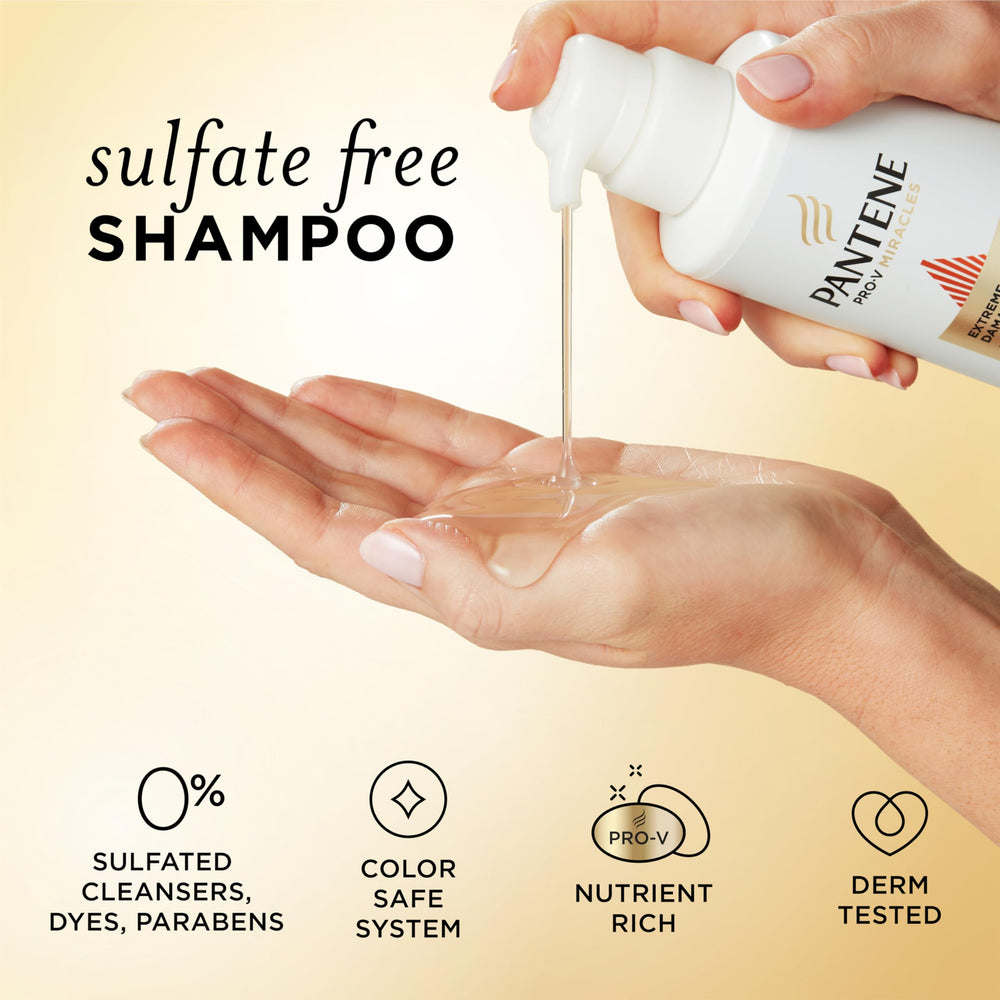 Pantene Pro-V Miracles packaging box and bottle on display for premium affordable care.
