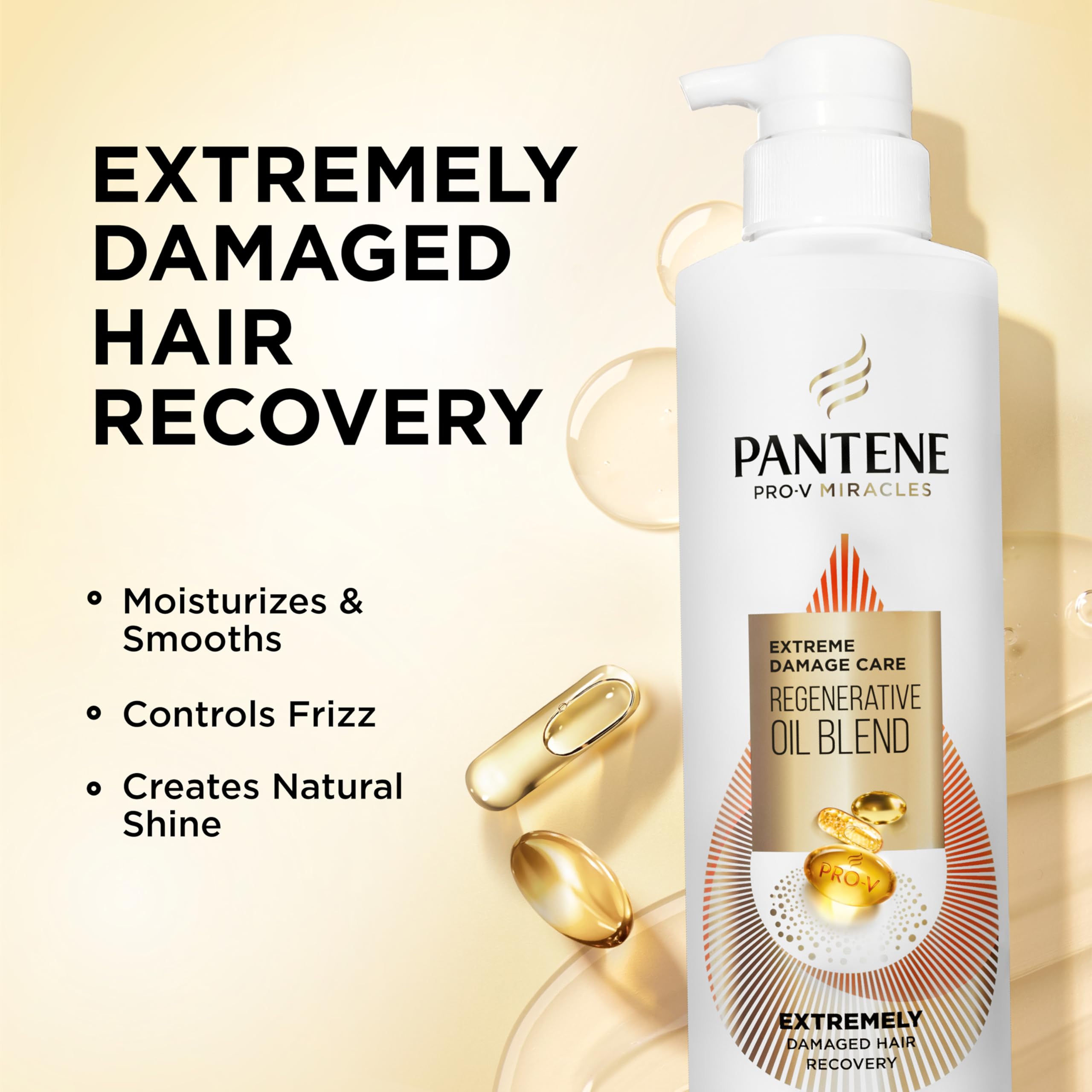 Pantene Pro-V Miracles shampoo lather close-up showing rich foam for nourishment.