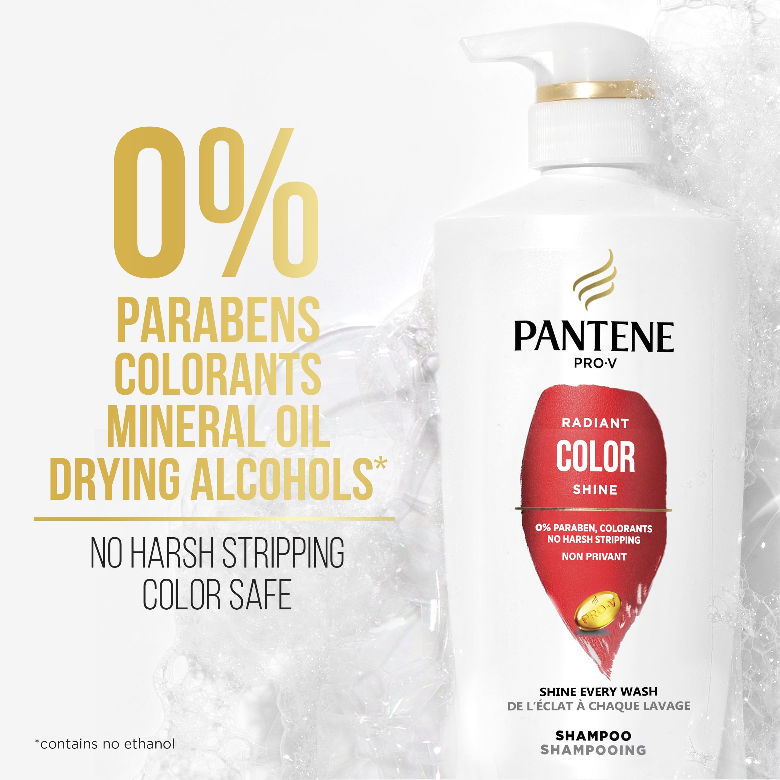 Pantene PRO-V Radiant Color Shine color protection for vibrant looks.