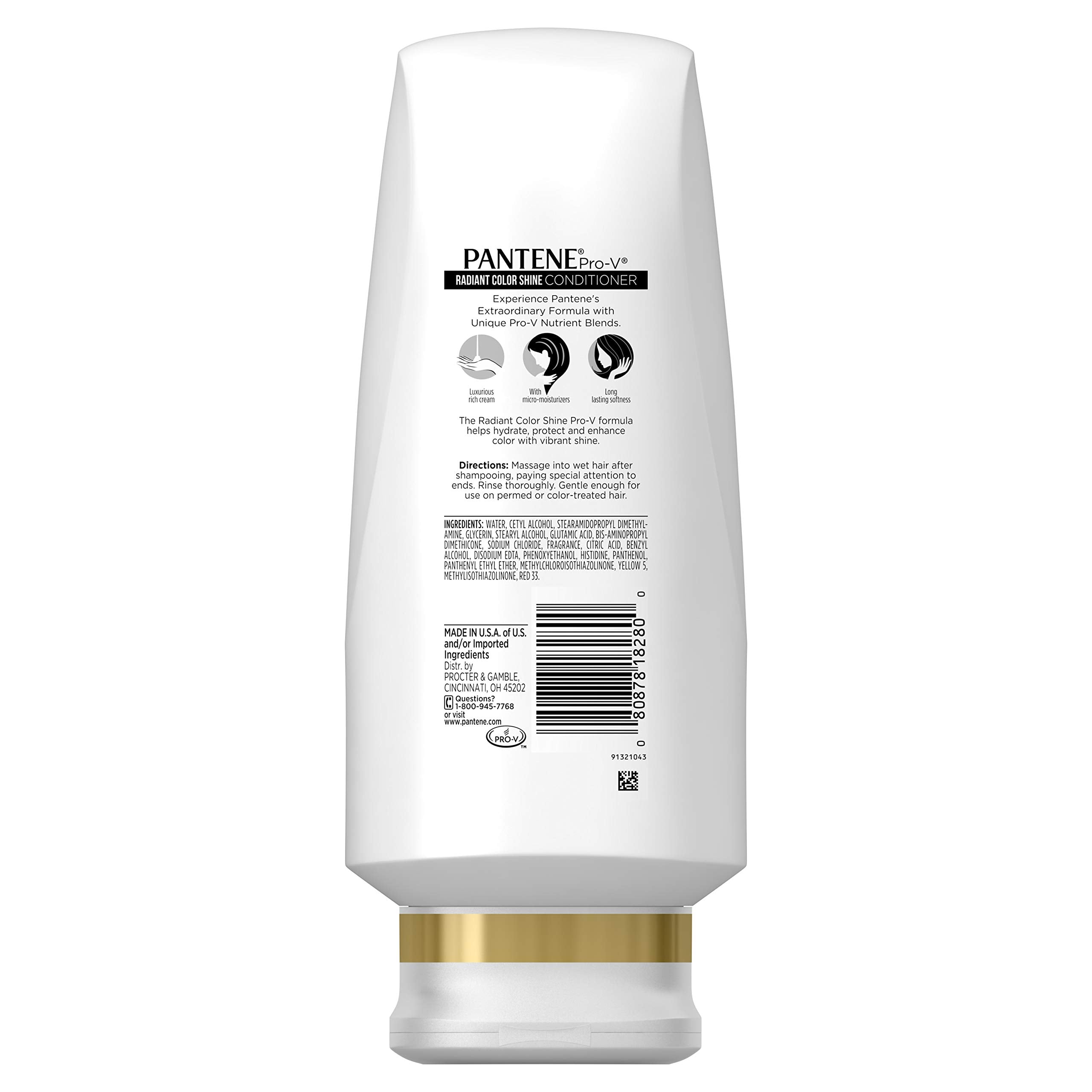 Pantene Pro-V Radiant Color Shine close-up cap shows rich conditioning texture.
