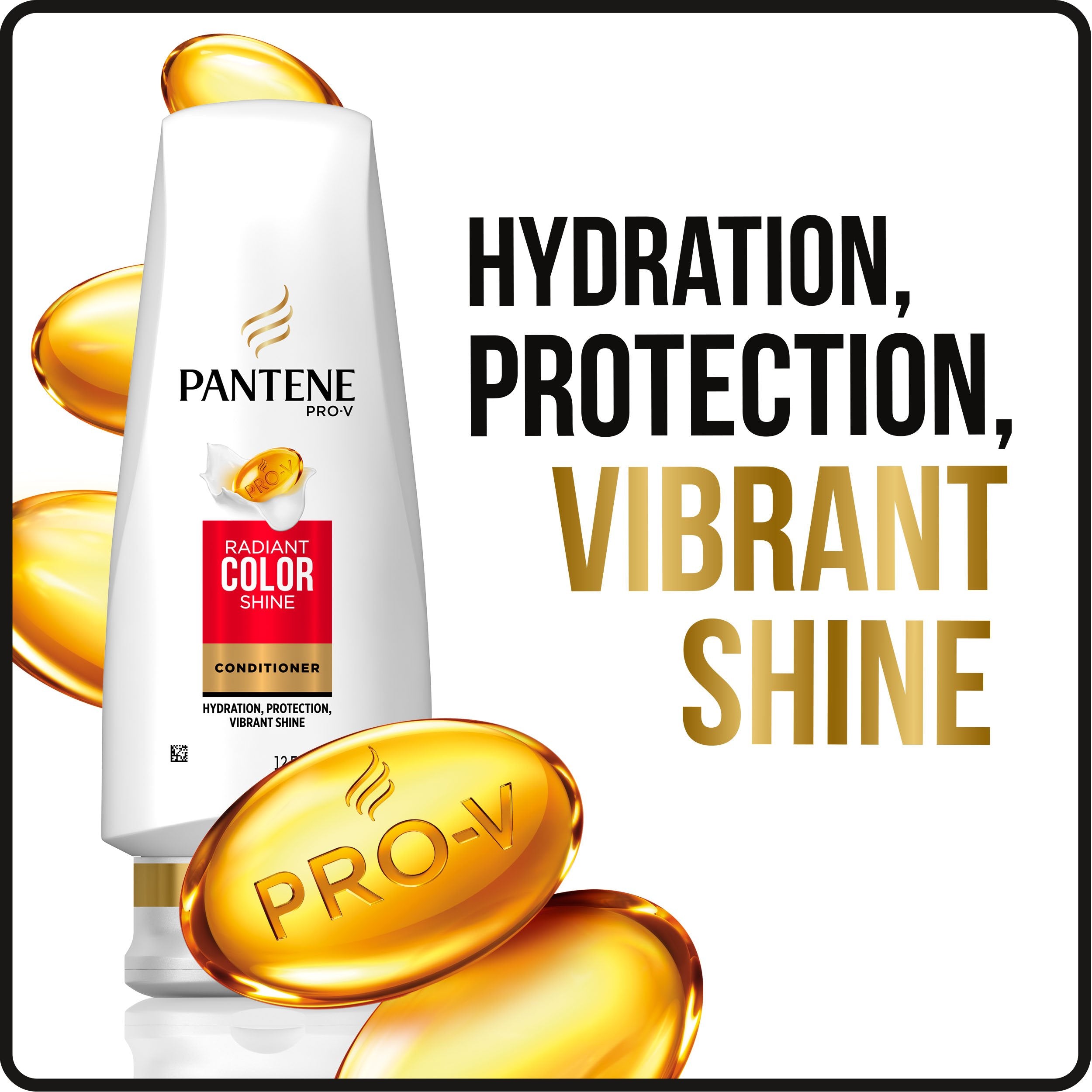 Pantene Pro-V Radiant Color Shine conditioner pump dispenses hydrating formula.