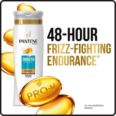 Pantene Pro-V Smooth & Sleek after-wash hair shows a smooth, shiny finish.