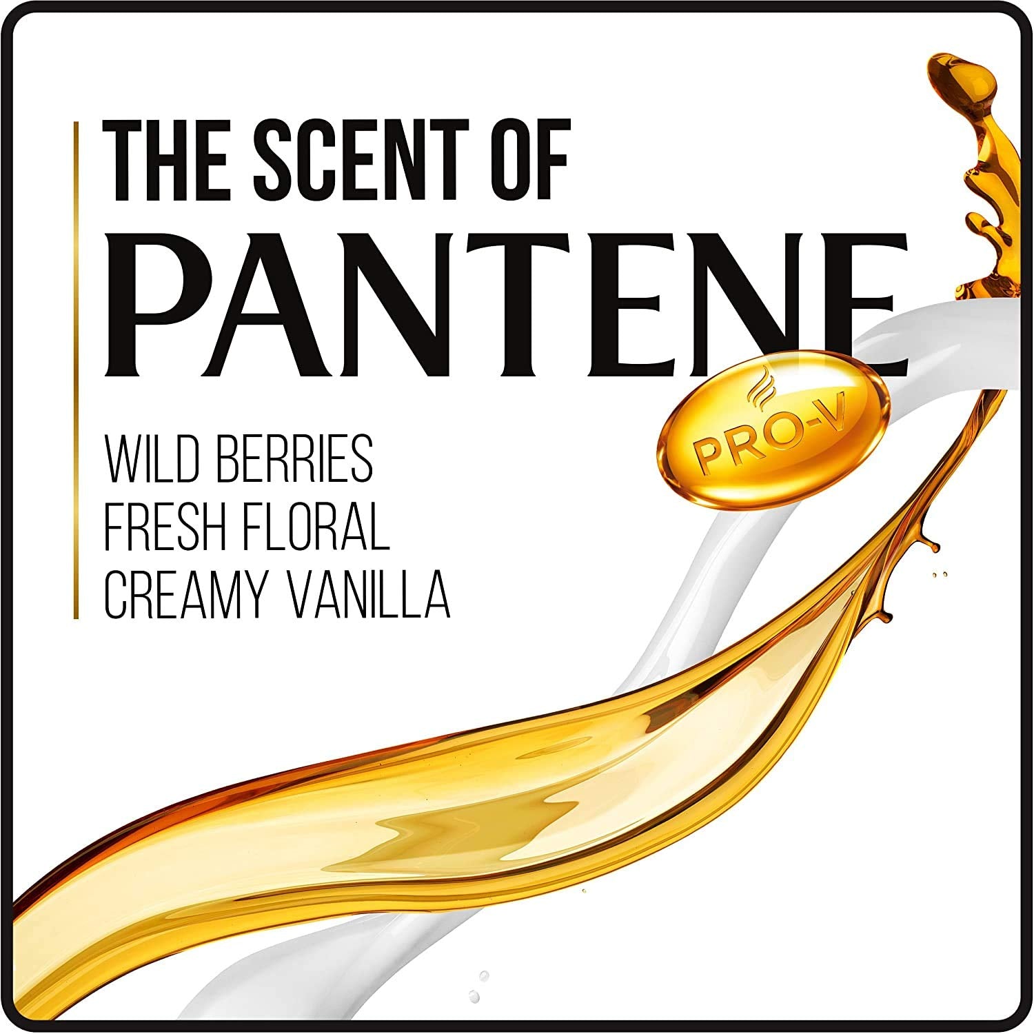 Pantene Pro-V Smooth & Sleek bottle hero shot highlights all-day hydration and manageability.