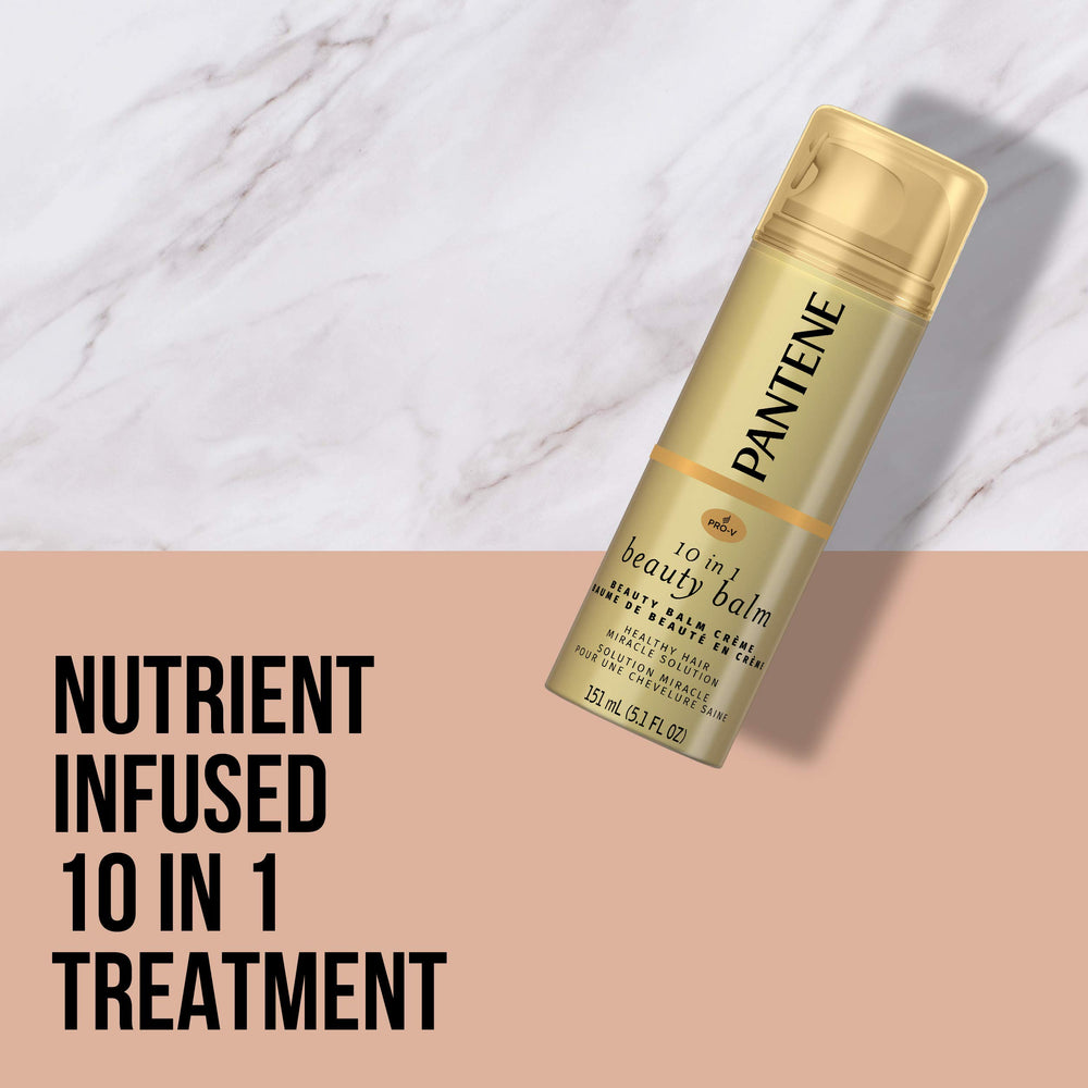 Pantene Pro-V Ultimate 10 Beauty Balm close-up texture highlights softness and shine